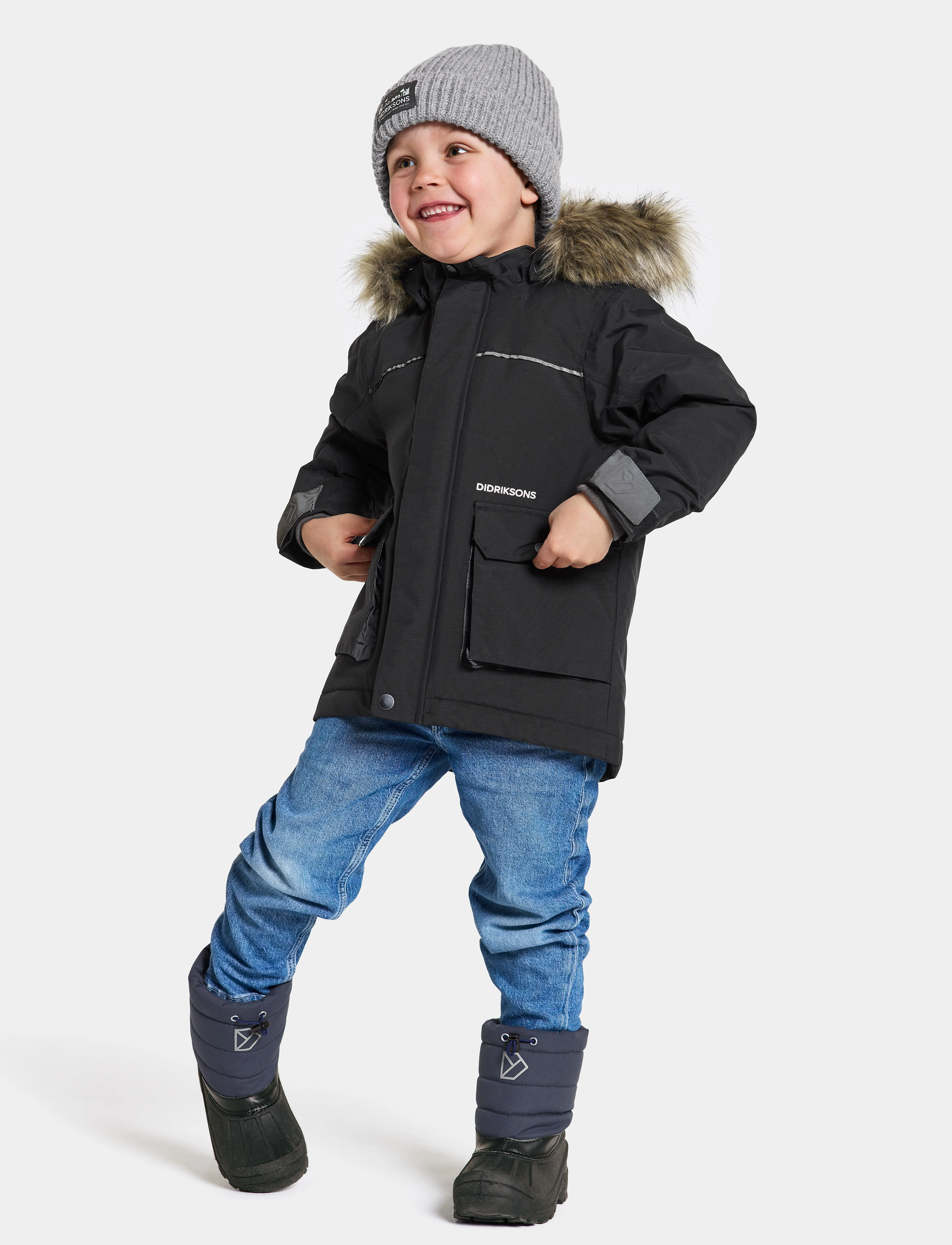 Didriksons - KURE KIDS PARKA 6 - isolerede jakker - black - 4