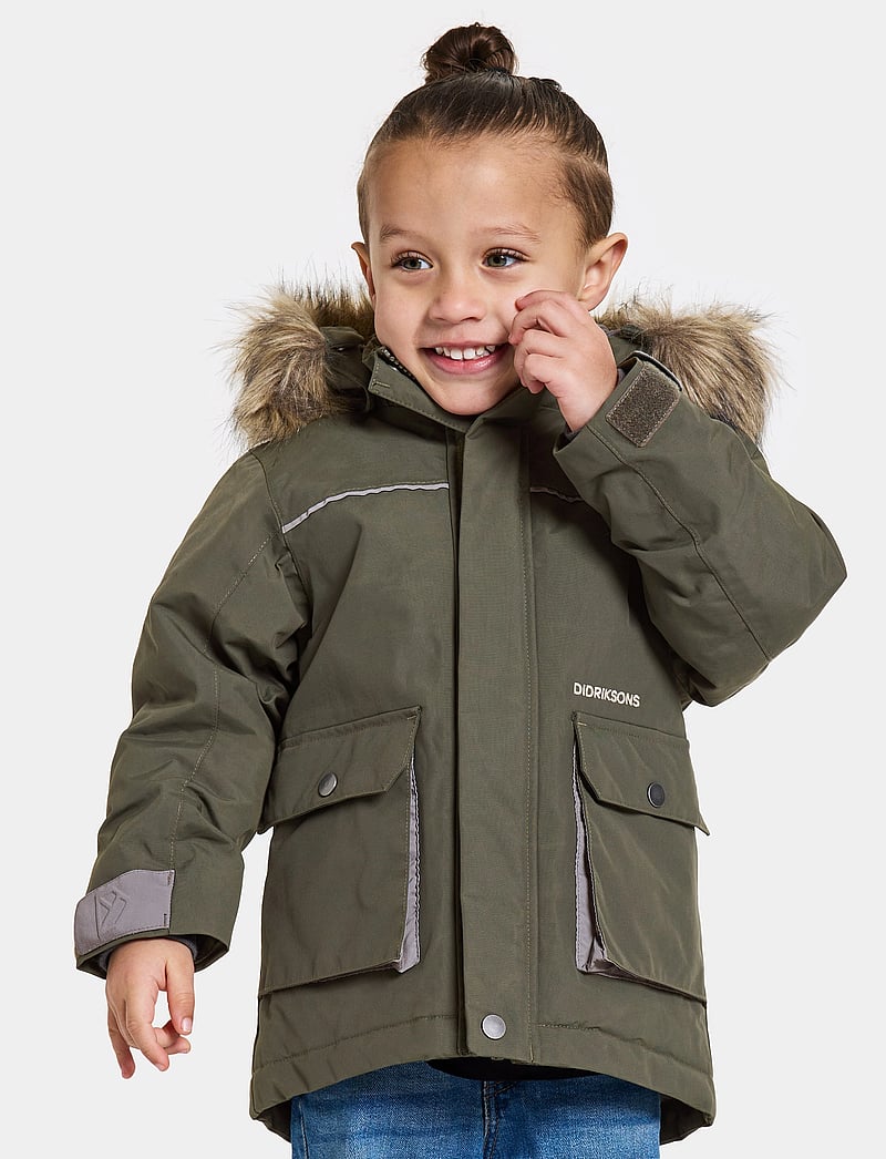 Didriksons - KURE KIDS PARKA 6 - paksud joped - deep green - 0