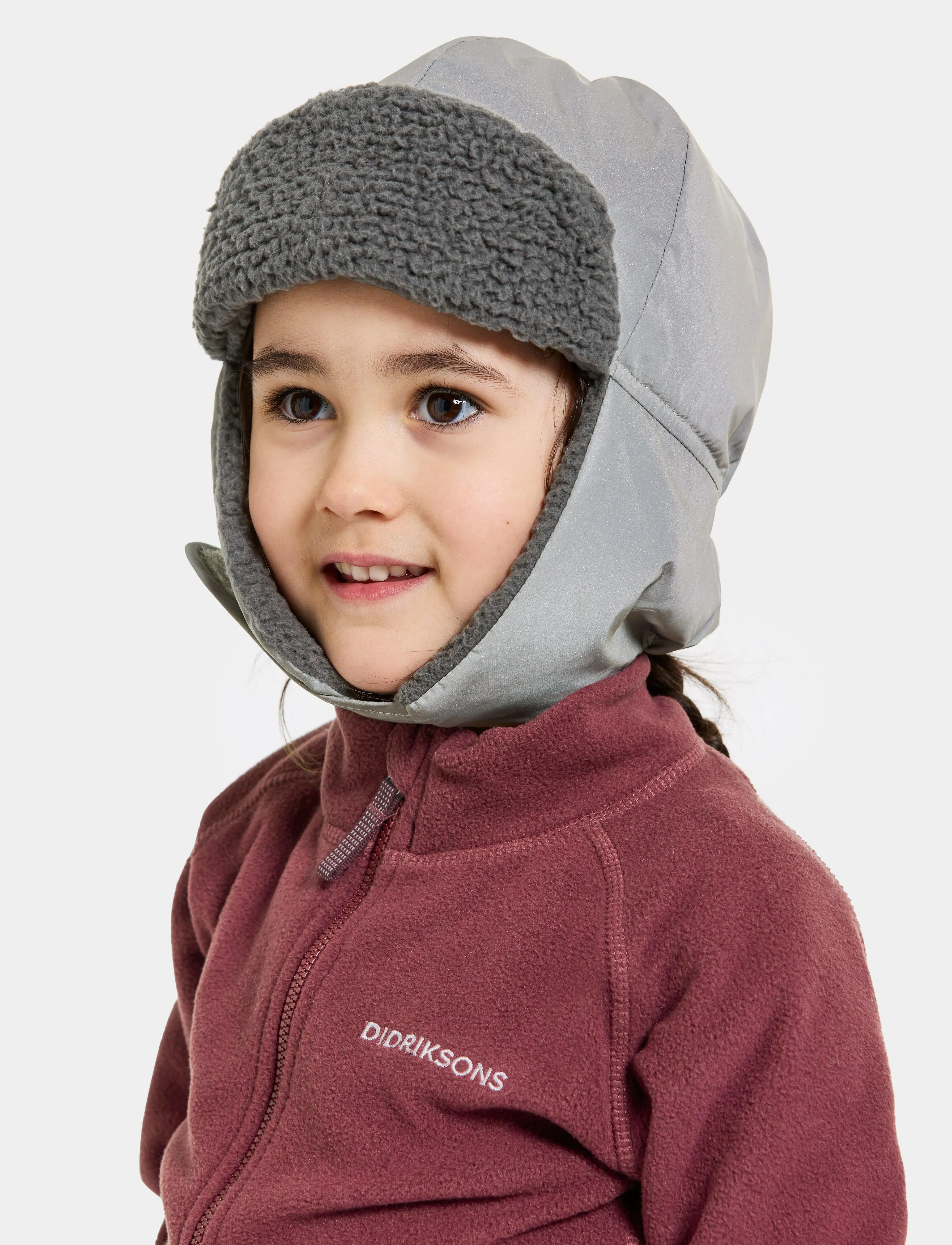 Didriksons Biggles Reflective Kids' Cap, 50, Hats, Silber - Winter Kinder