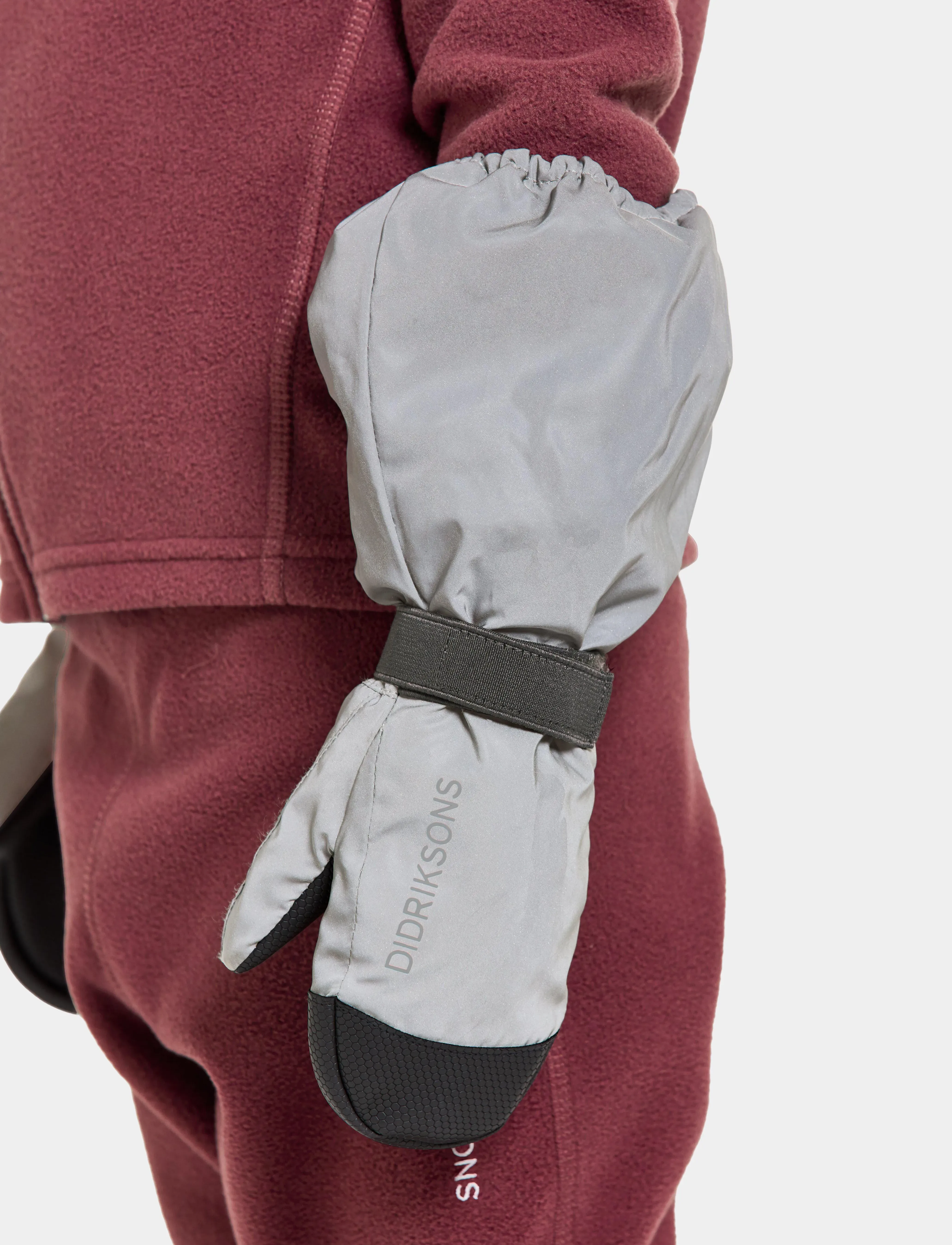 Didriksons - Biggles Reflective Kids' Mittens - kindad - silver - 2