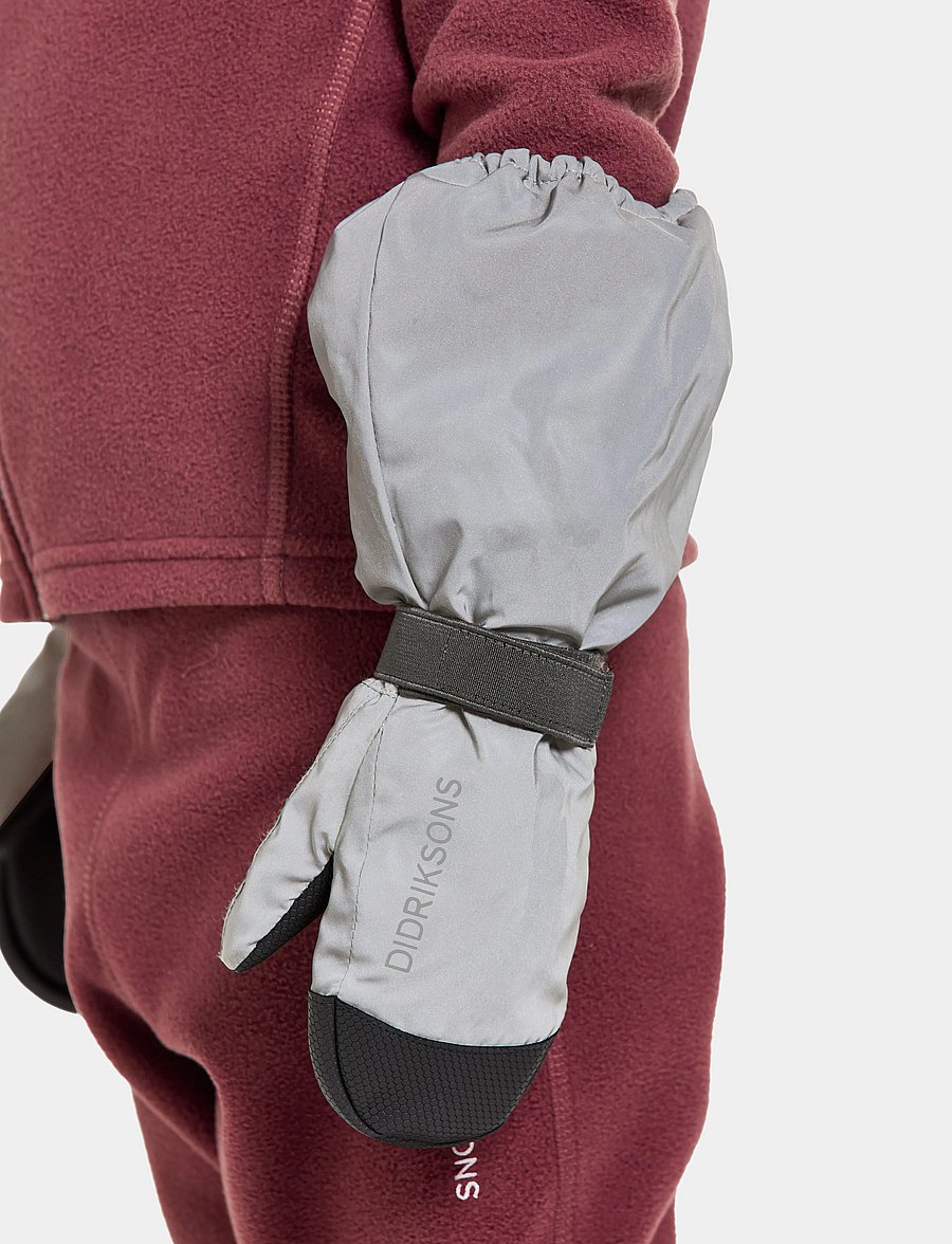 Didriksons - Biggles Reflective Kids' Mittens - kindad - silver - 2