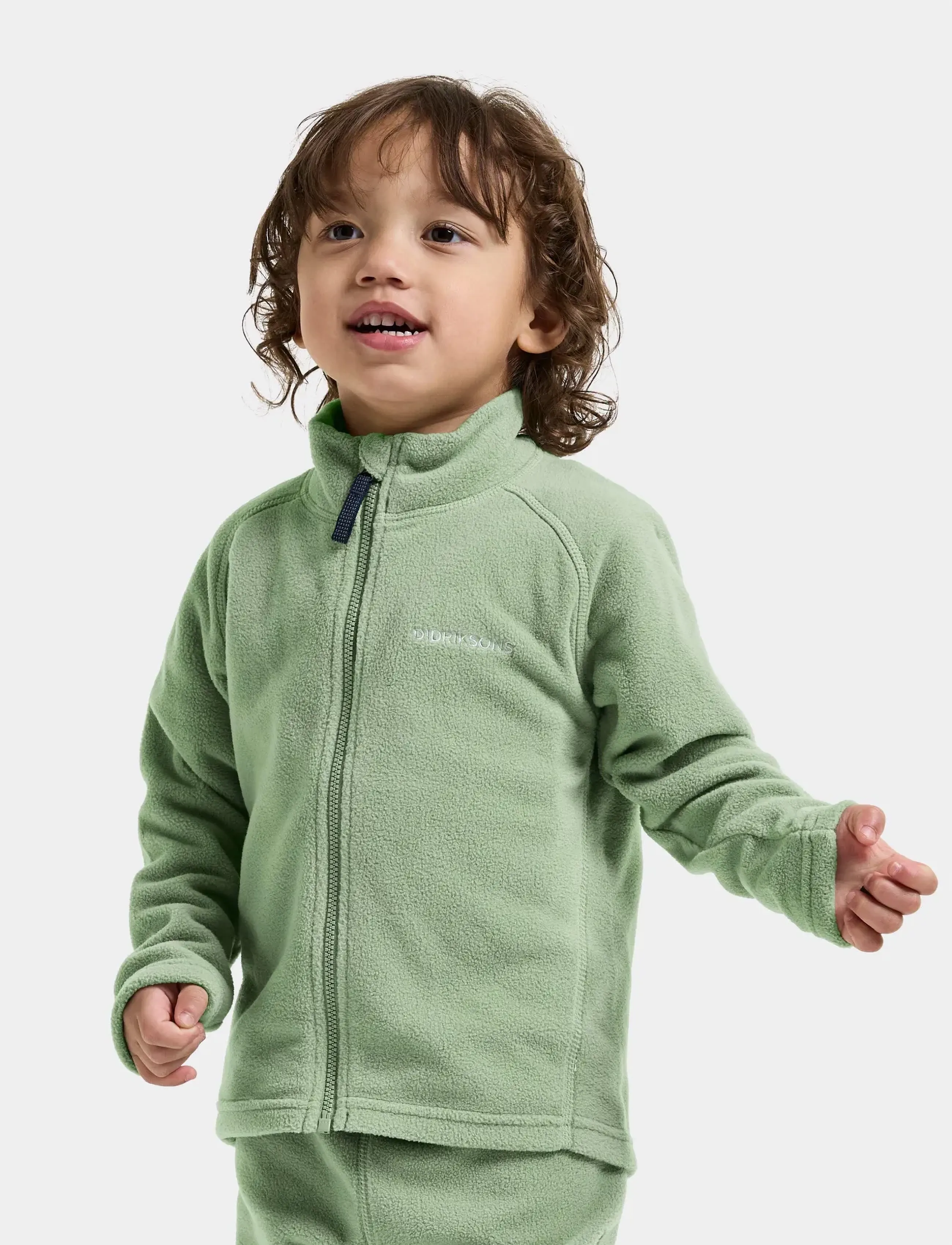 Didriksons Monte Kids' Full-Zip - Didriksons - SAGE GREEN / green