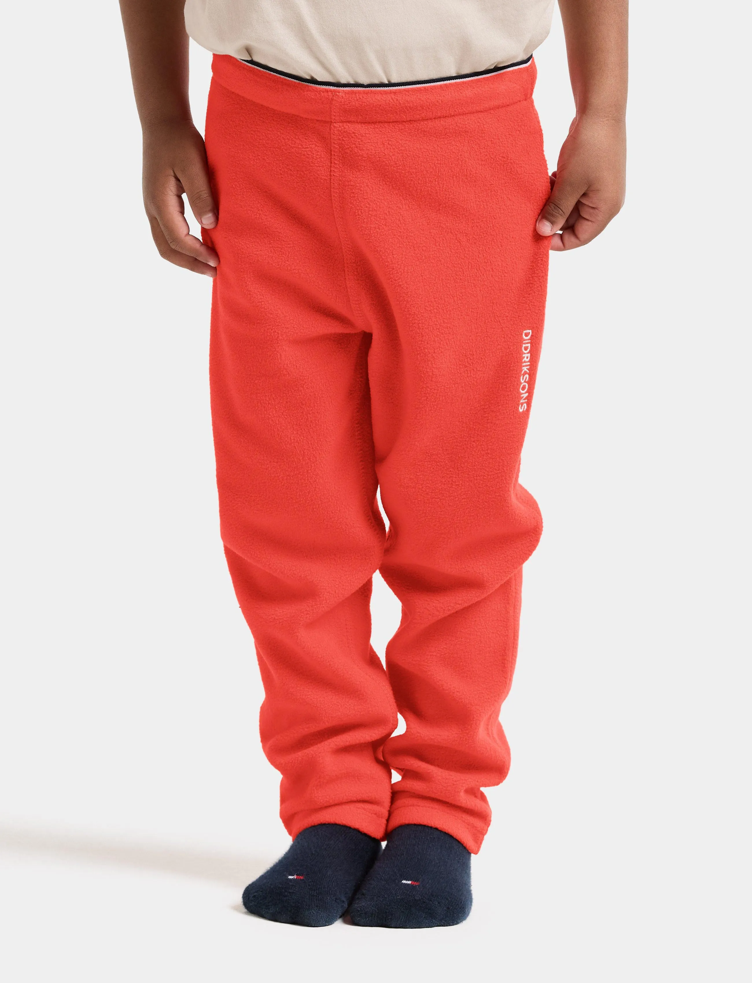 Didriksons Monte Kids' Pants, Børn, Børne Fleecebukser, Rød, Str: 128