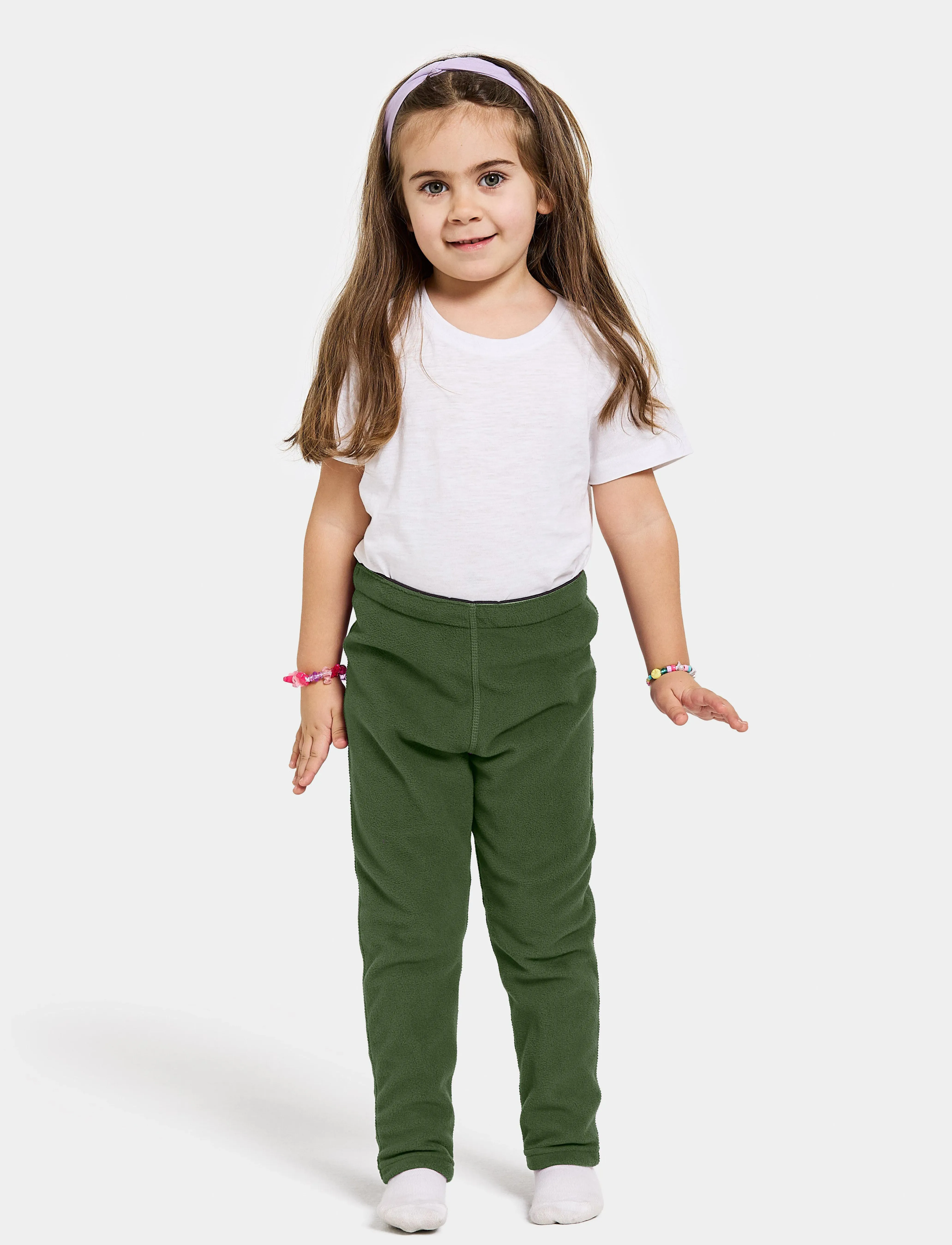 Didriksons Monte Kids Pants 9, Børn, Børne Fleecebukser, Grøn, Str: 92