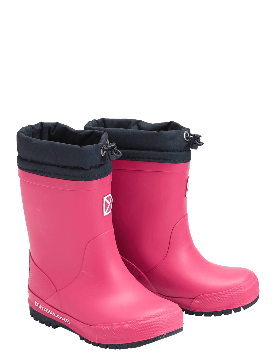 Didriksons - Slush Kids' Boots - gummistøvler med linjer - plastic pink - 1