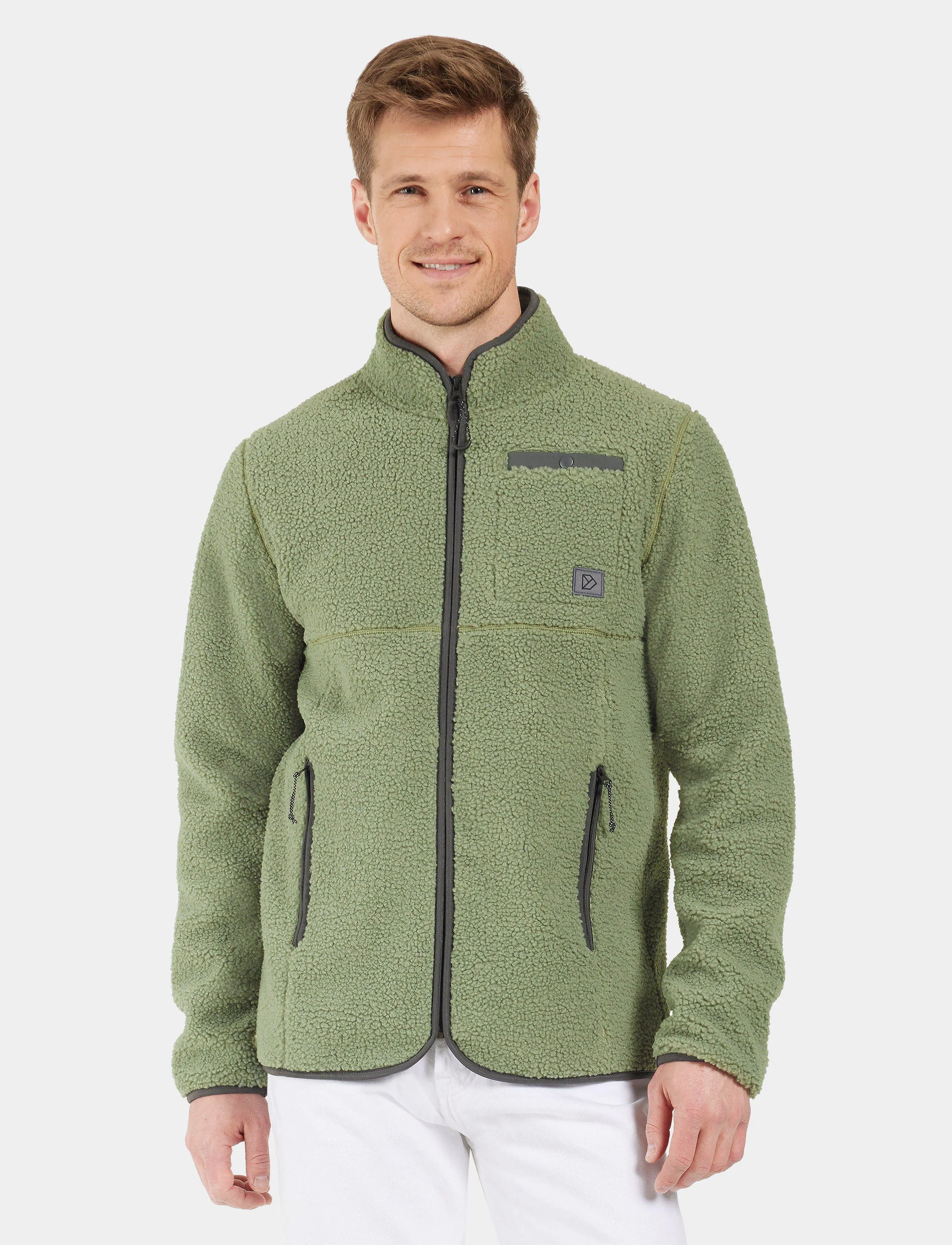 Didriksons Phoenix Full-Zip, Mænd, Fuld Lynlås Fleecejakke, Grøn, Str: M