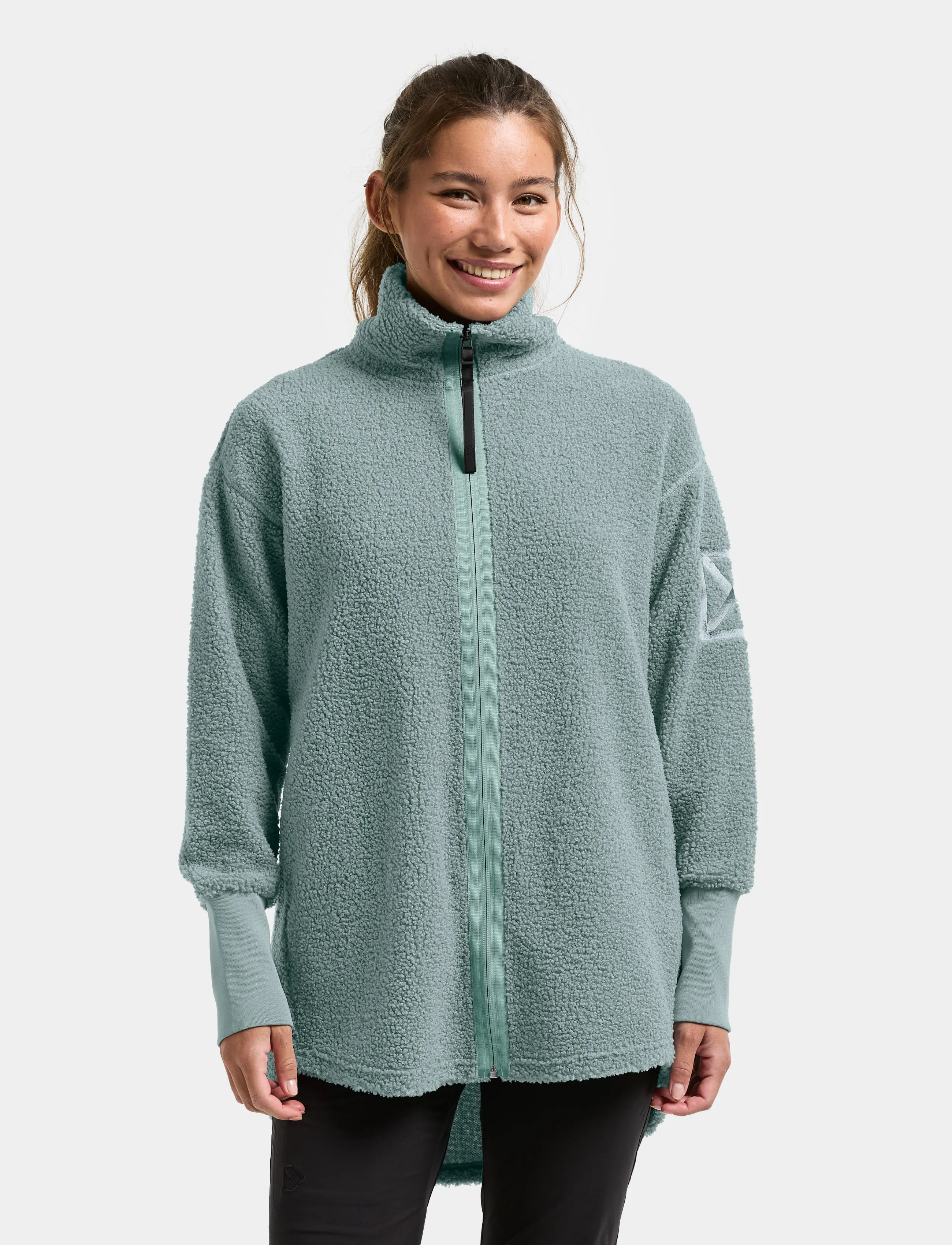 Didriksons Sally Full-Zip, Damen, Reißverschluss Fleecejacke, Grün, Gr.40