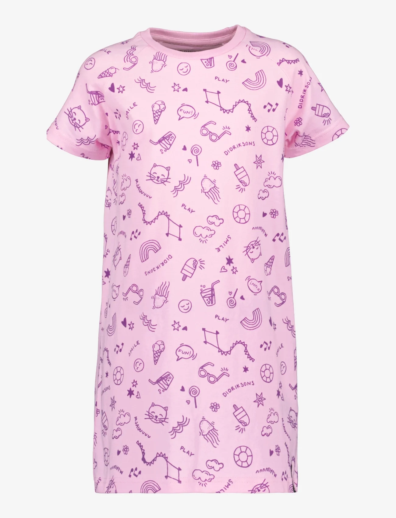 Didriksons - SMULTRON K DRESS - laisvalaikio suknelės trumpomis rankovėmis - doodle orchid pink - 0