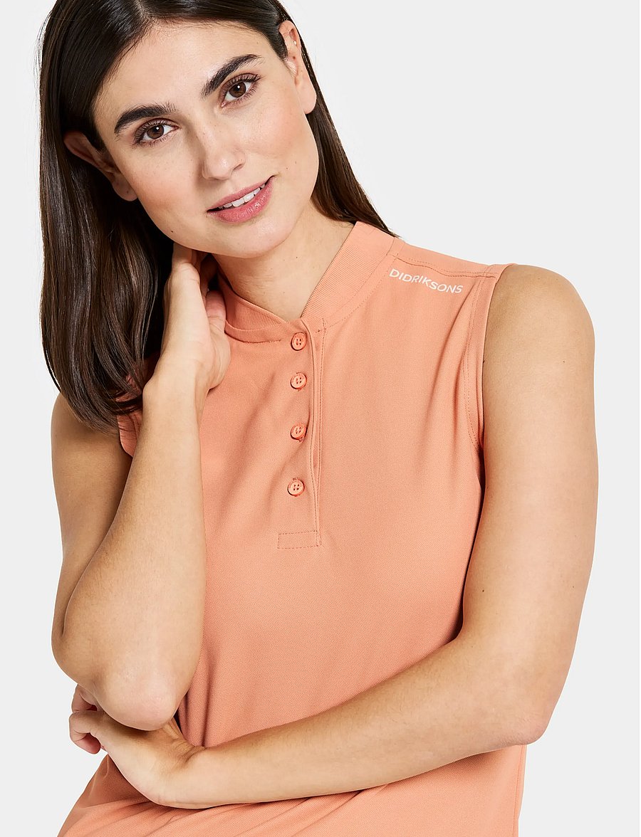 Didriksons - NIKKI WNS POLO - toppar & t-shirts - clay pink - 5