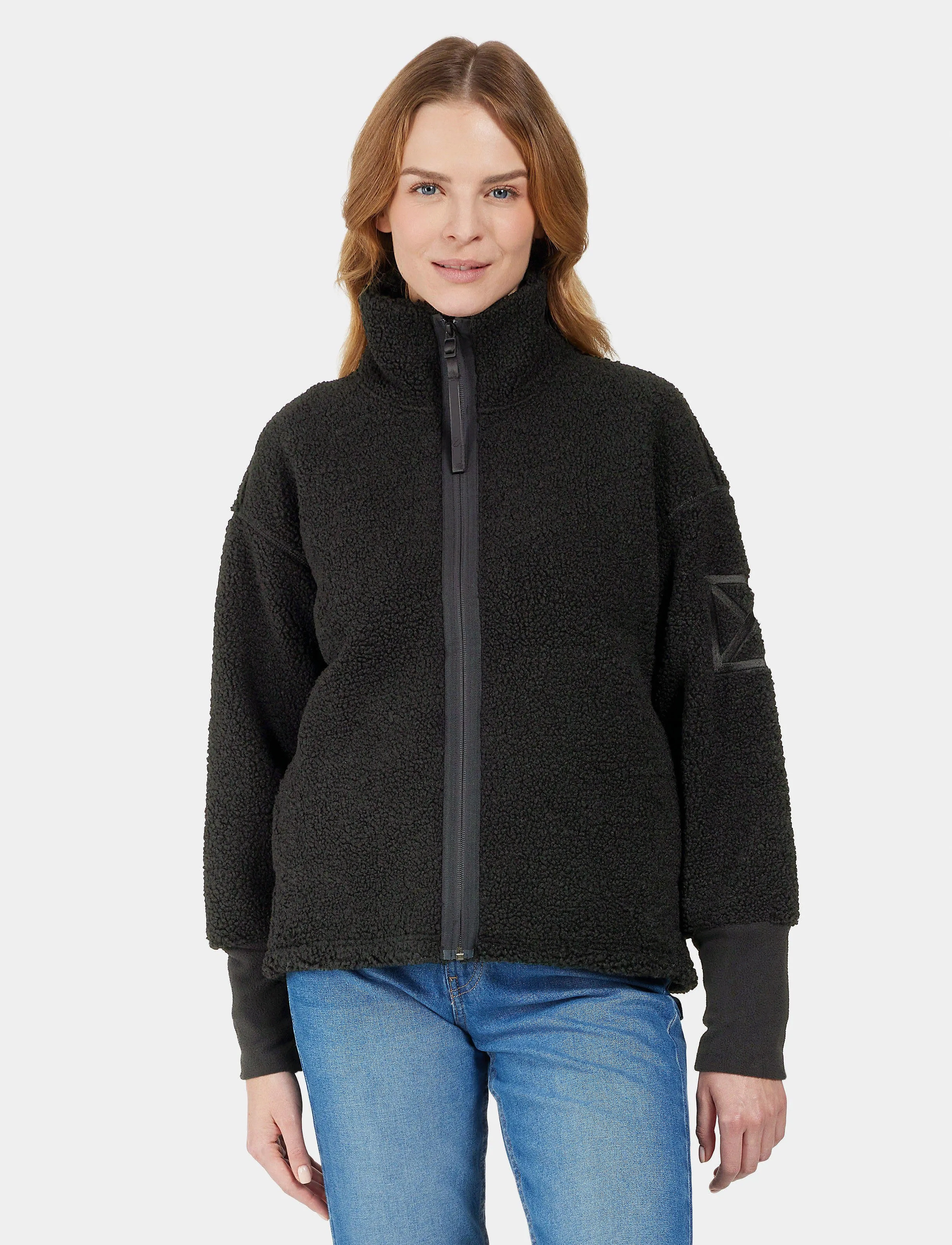 Didriksons Mella Full-Zip, Kvinder, Fleecejakke Med Fuld Lynlås, Sort, Str: 40