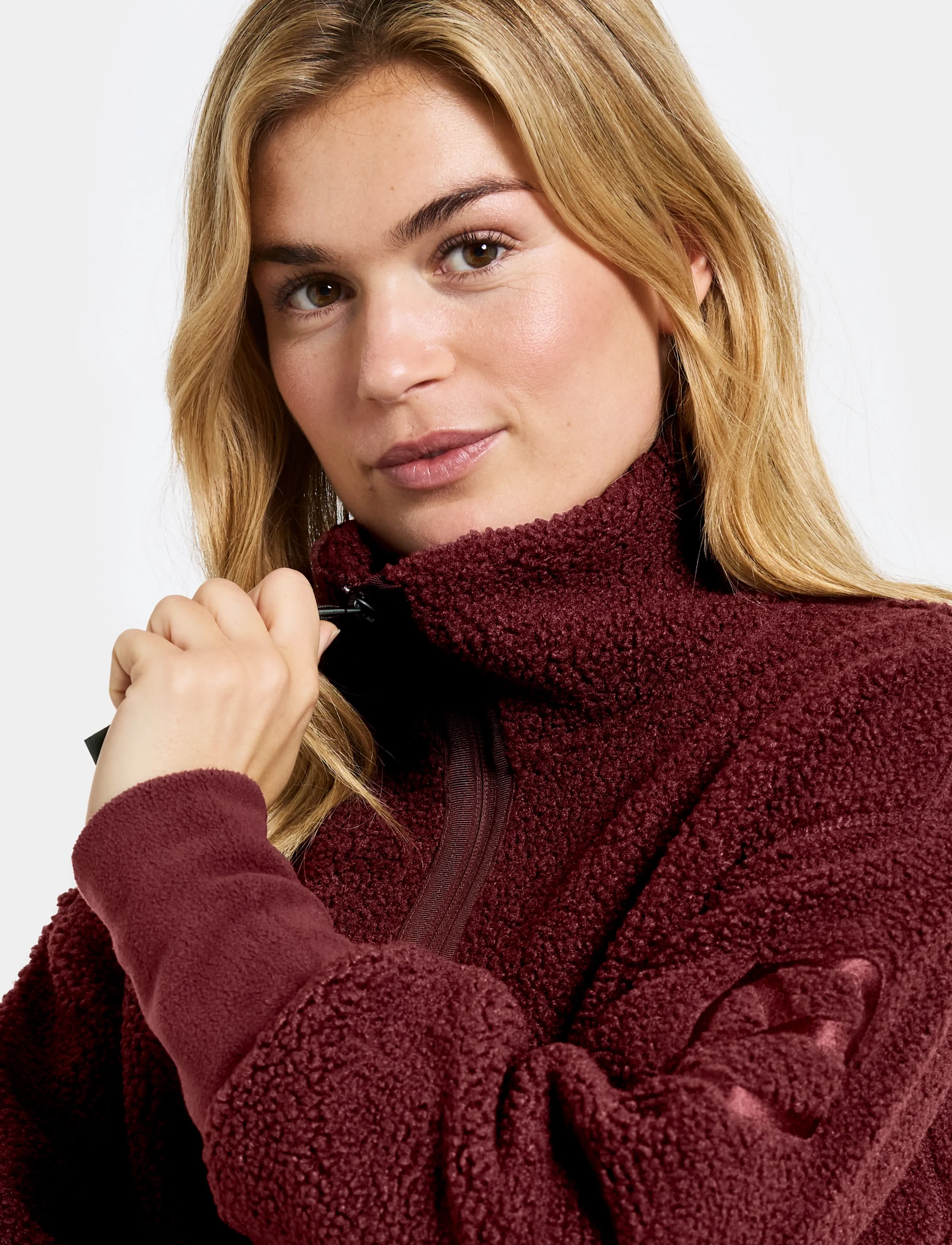 Didriksons Mella Full-Zip, 36, Burgundy, Sport Clothing > Sport Fleeces & Midlayers, Dame