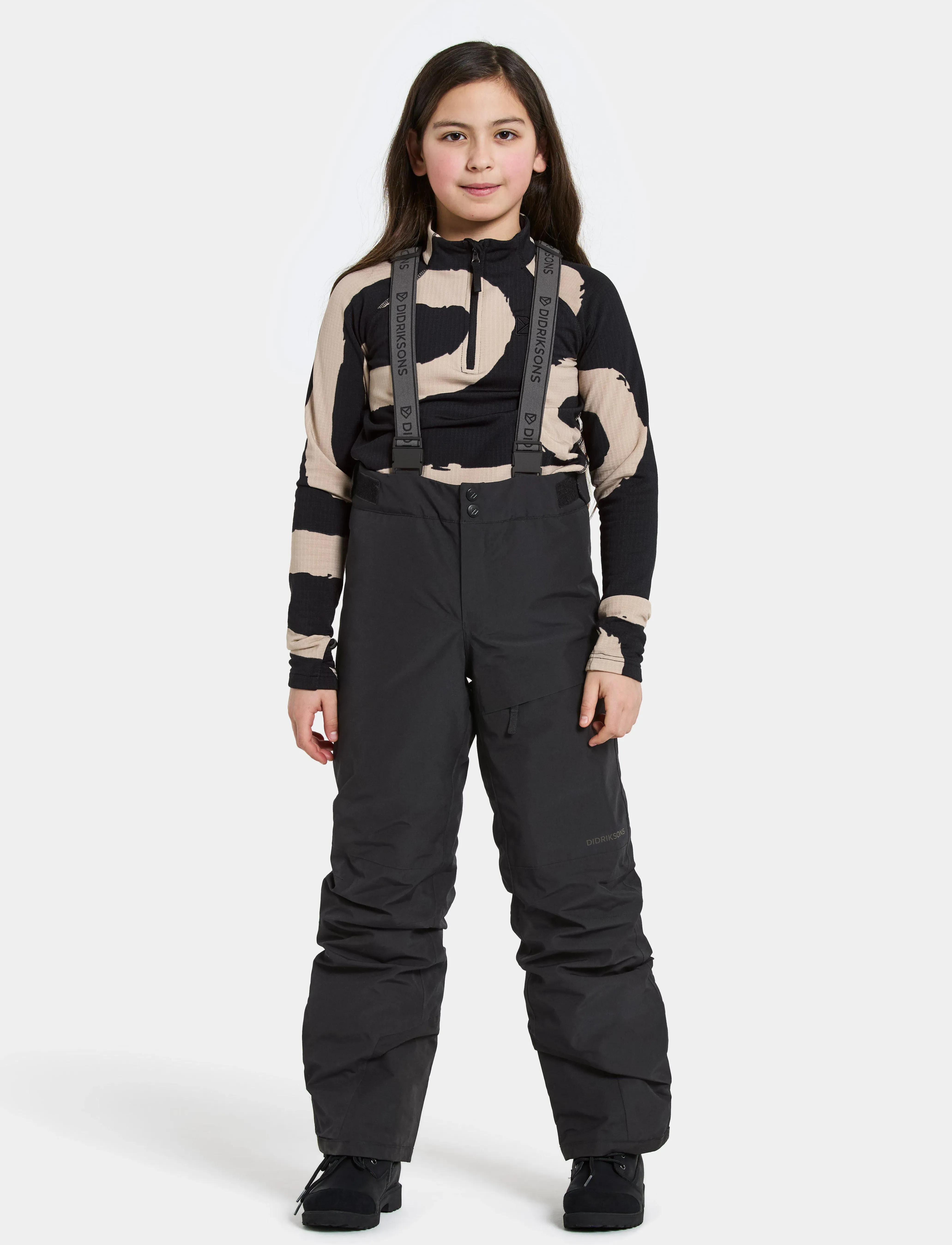 Didriksons Dacit Kids Pants, 98, Black, Underdele > Outdoor Pants, Børn