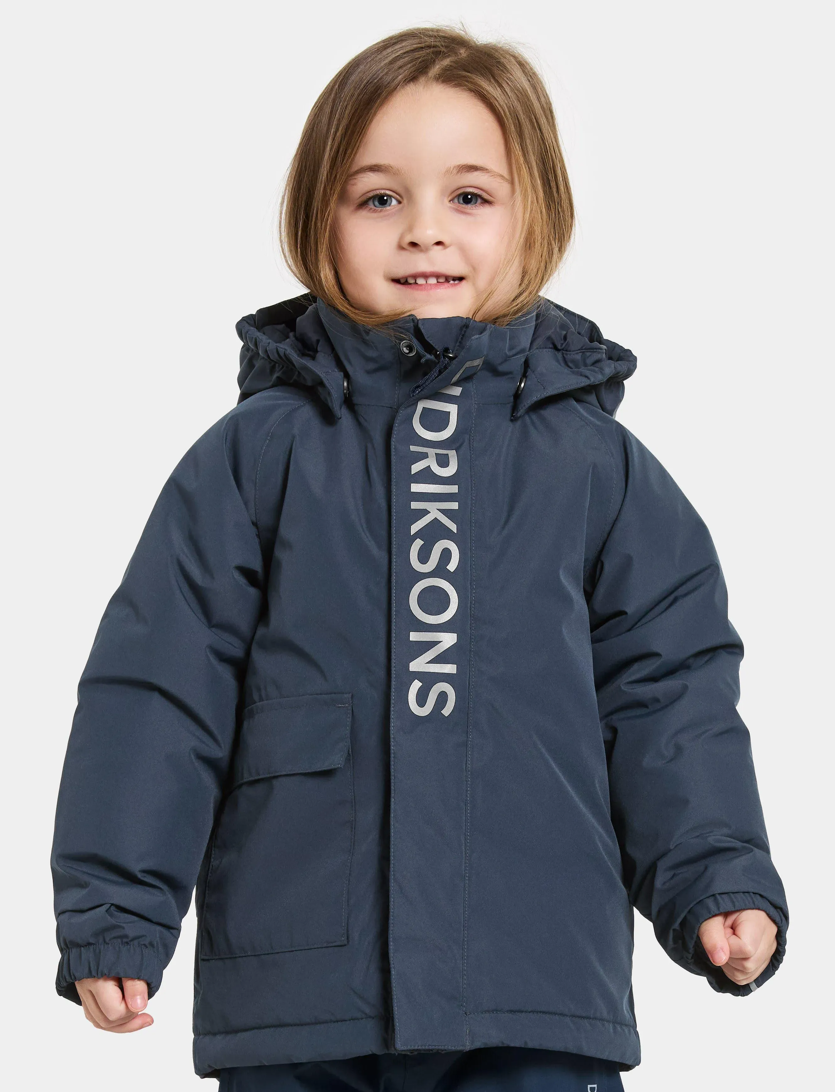 Didriksons Talvi Kids Jkt, Børn, Børne Vatteret Jakke, Navy, Str: 80