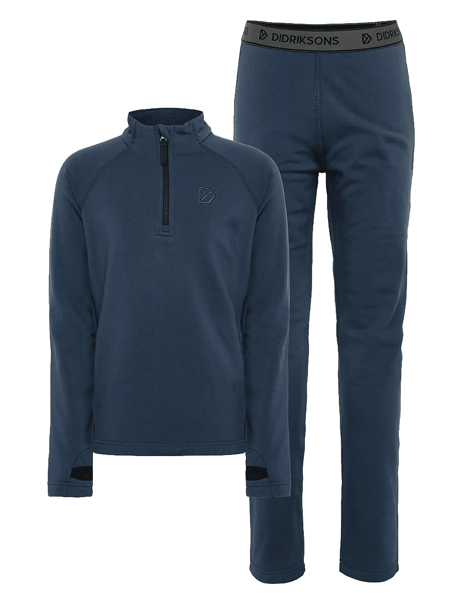 Didriksons - Yotta Kids' Set - underställsset - mountain blue - 1
