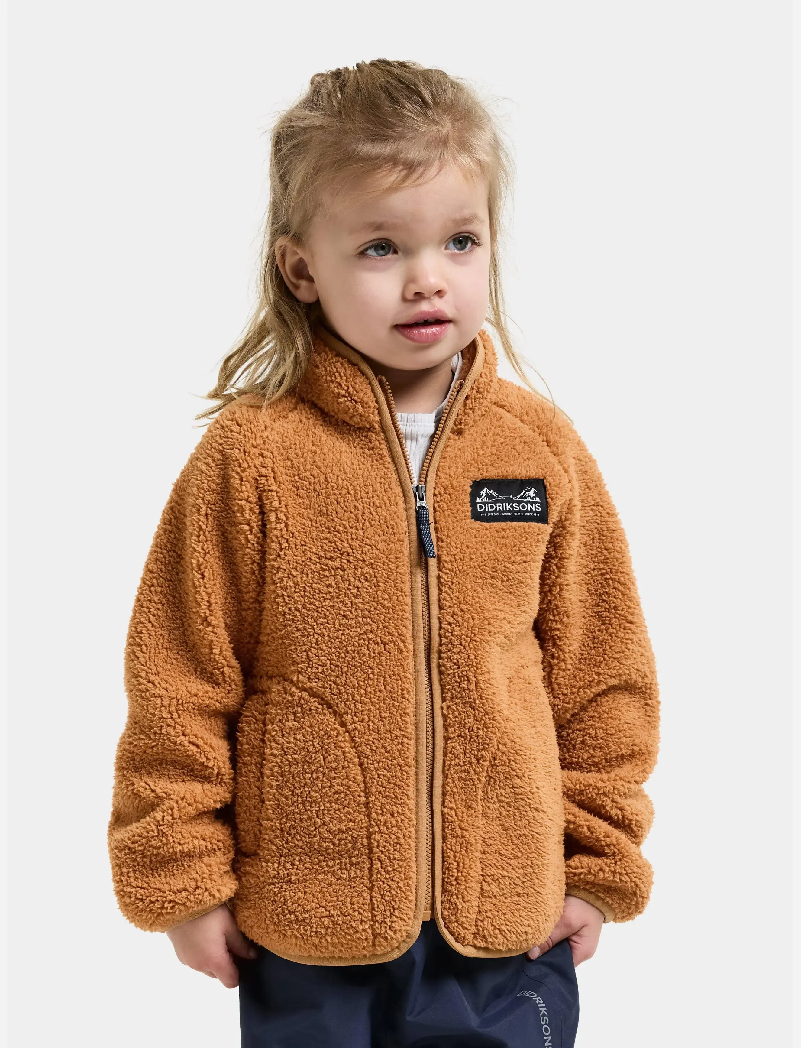 Didriksons Gibbs Kids' Full-Zip, 128, Brown, Yderbeklædning Af Fleece > Fleecejakker, Børn