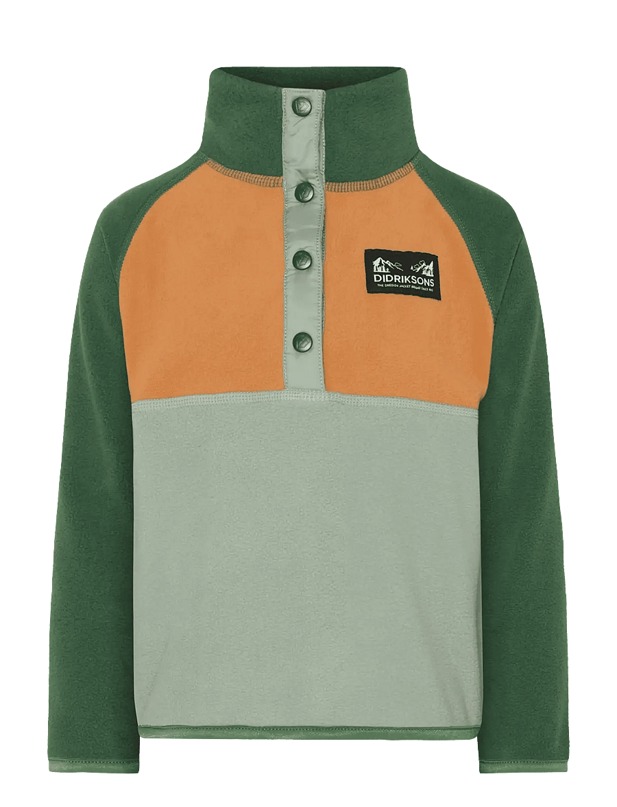 Didriksons - MONTE KIDS HALF BU 4 - fleecejakker - light moss - 1