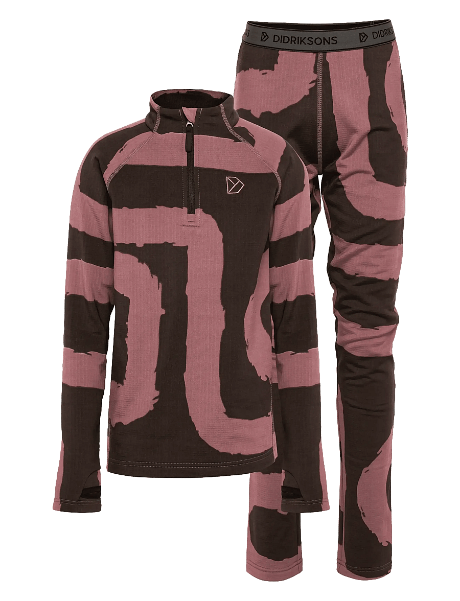Didriksons - Yotta Printed Kids' Set - underställsset - path dulse pink - 1