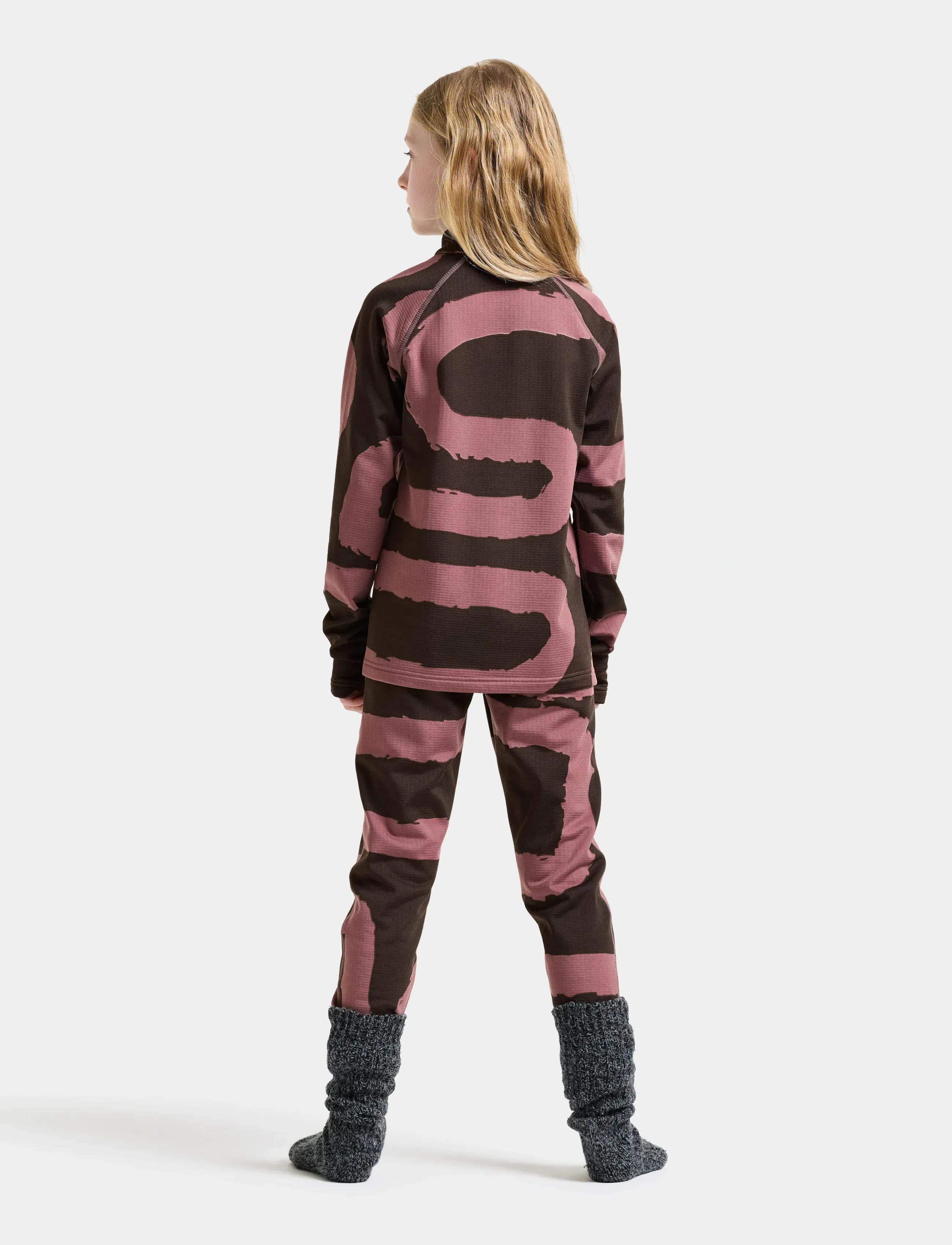 Didriksons - Yotta Printed Kids' Set - underställsset - path dulse pink - 3