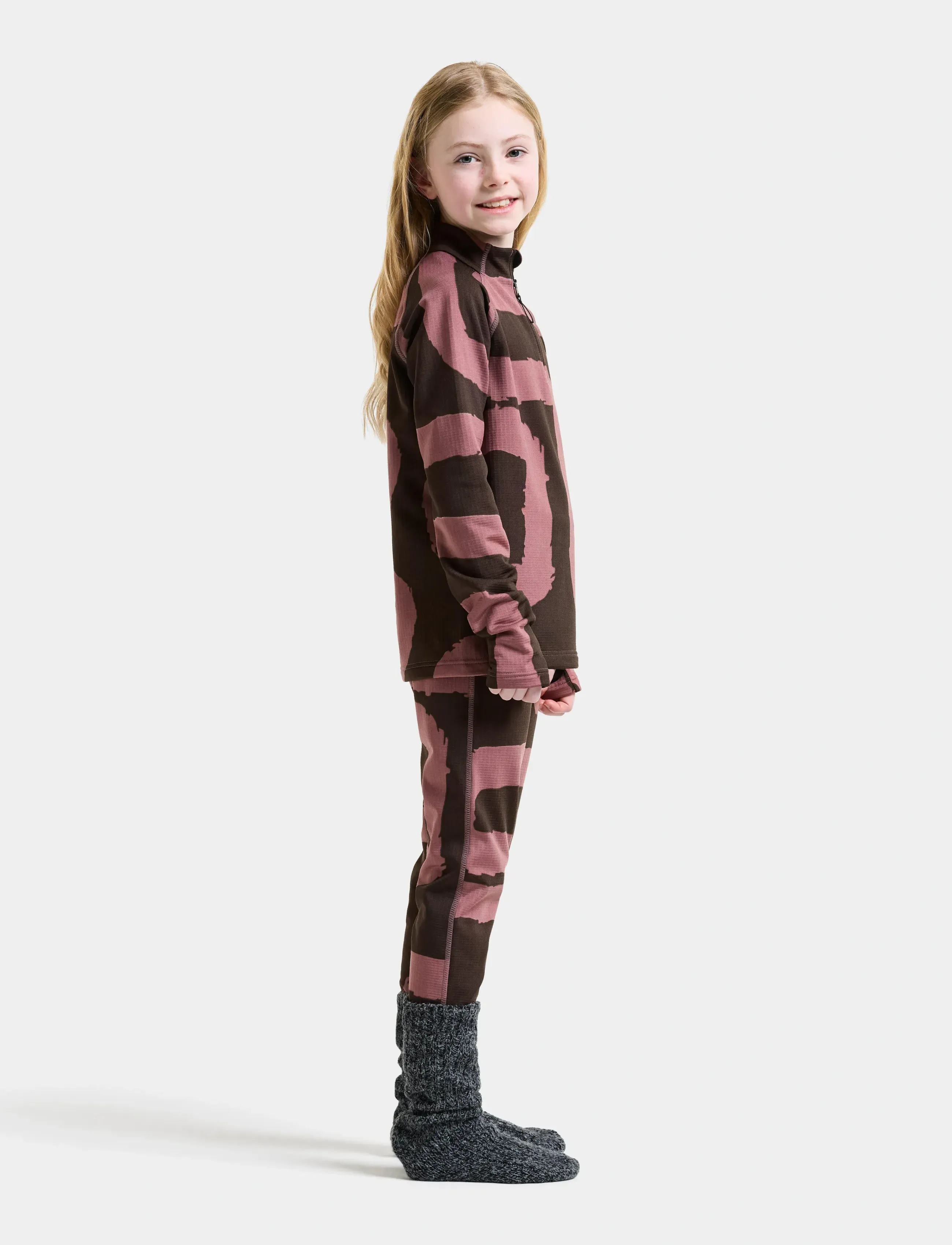 Didriksons - Yotta Printed Kids' Set - underställsset - path dulse pink - 4