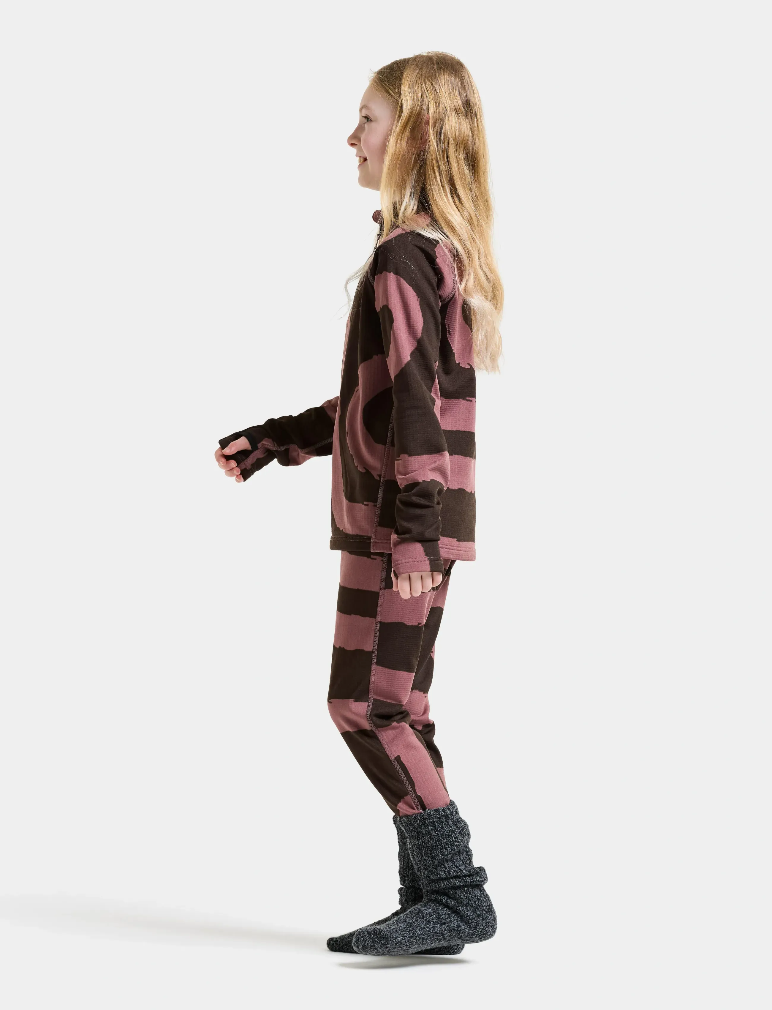 Didriksons - Yotta Printed Kids' Set - underställsset - path dulse pink - 5