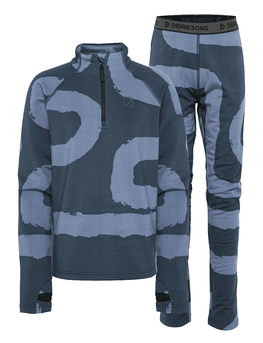 Didriksons - Yotta Printed Kids' Set - underställsset - path mountain blue - 1