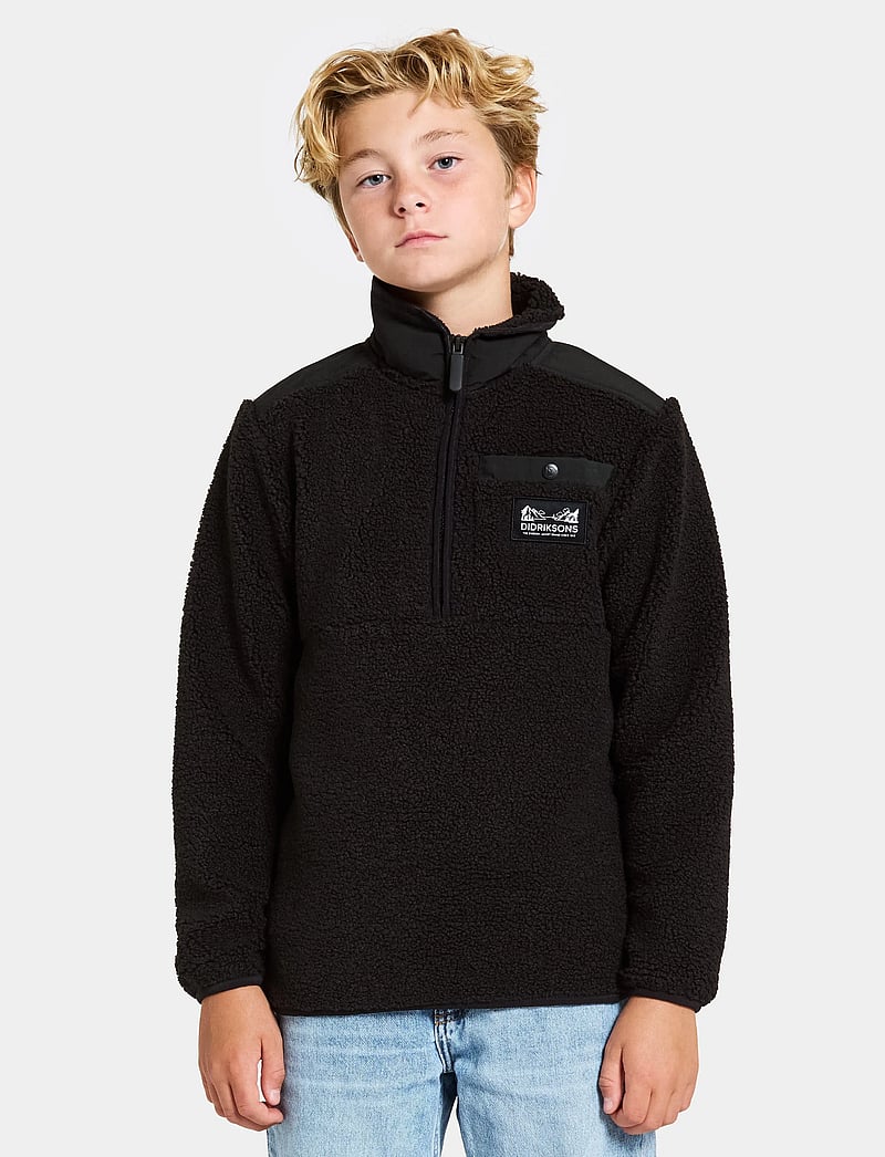 Didriksons - EXA KIDS HALF Z - dressipluusid - black - 0