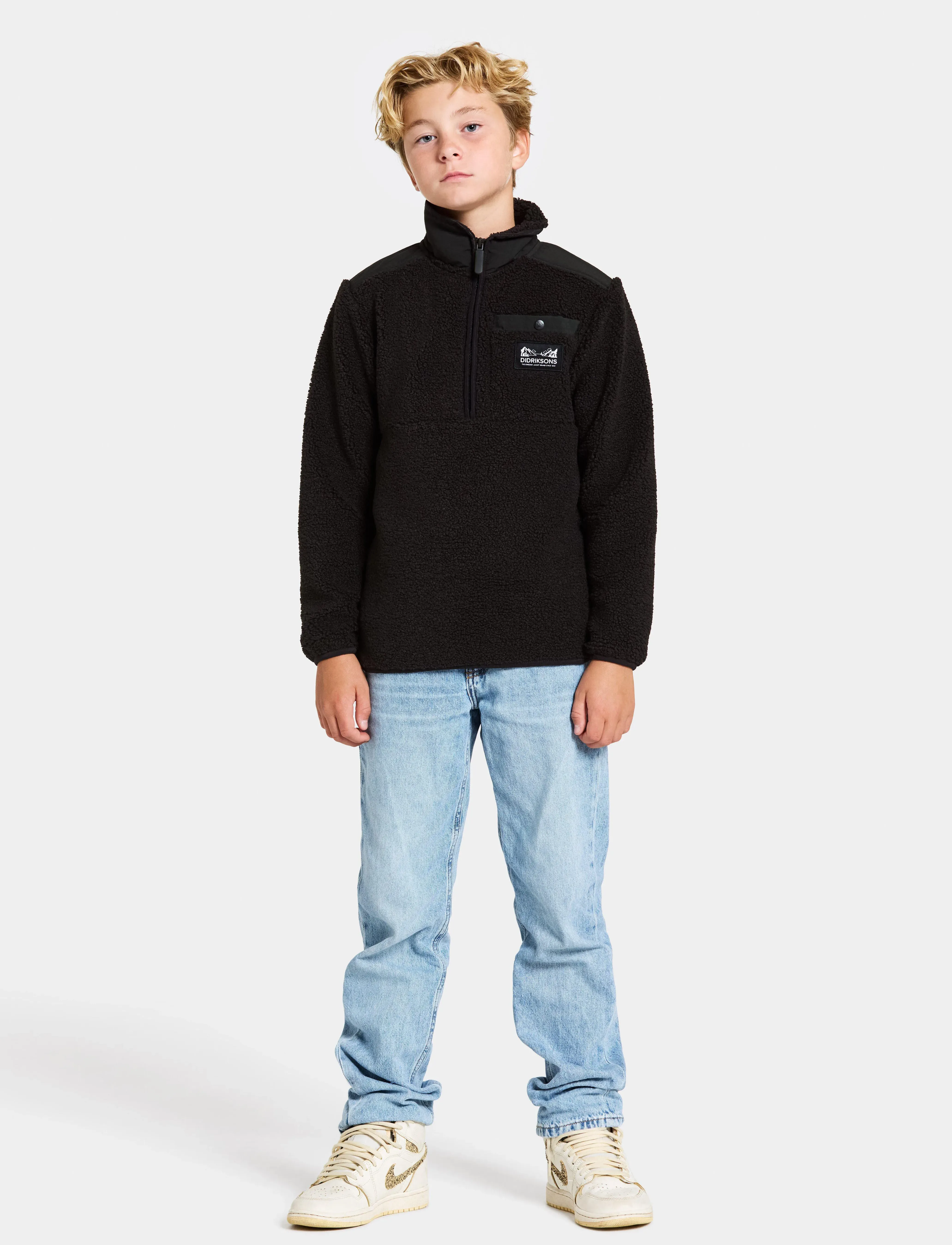 Didriksons - EXA KIDS HALF Z - džemperiai - black - 3