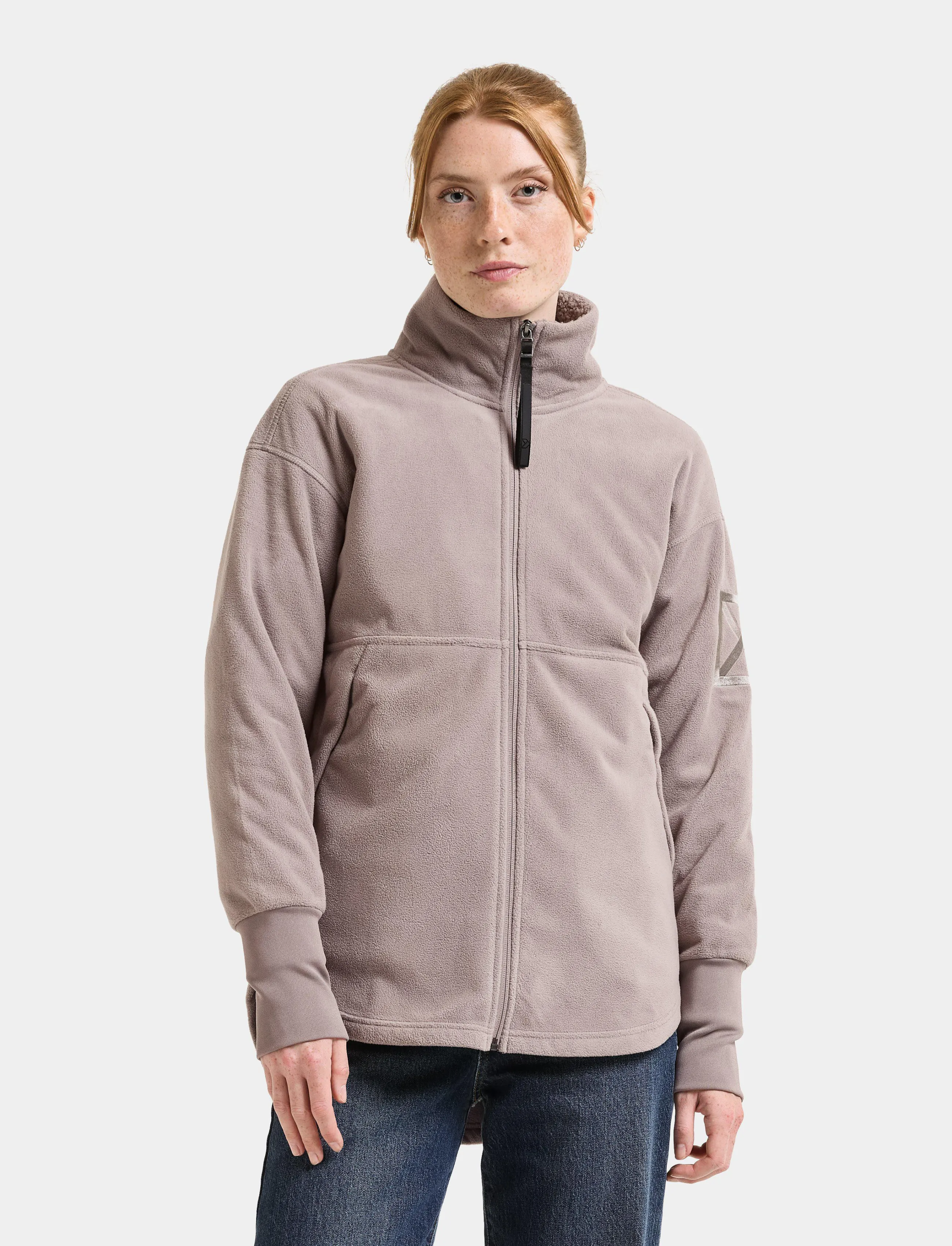 Didriksons Ronja Windproof Full-Zip, Kvinder, Vindtæt Fleecejakke Med Fuld Lynlås, Brun, Str: 40