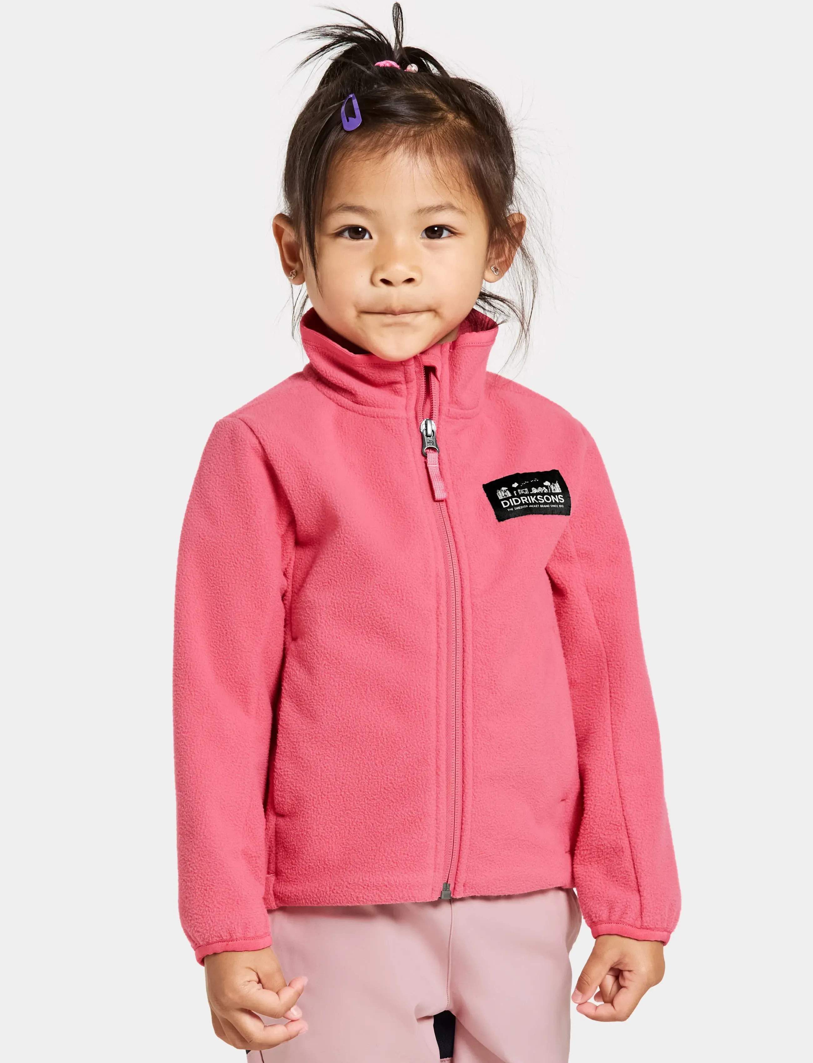 Didriksons Muskot Windproof Kids' Jacket - Fleece - DUSTY AZALEA / pink/rose