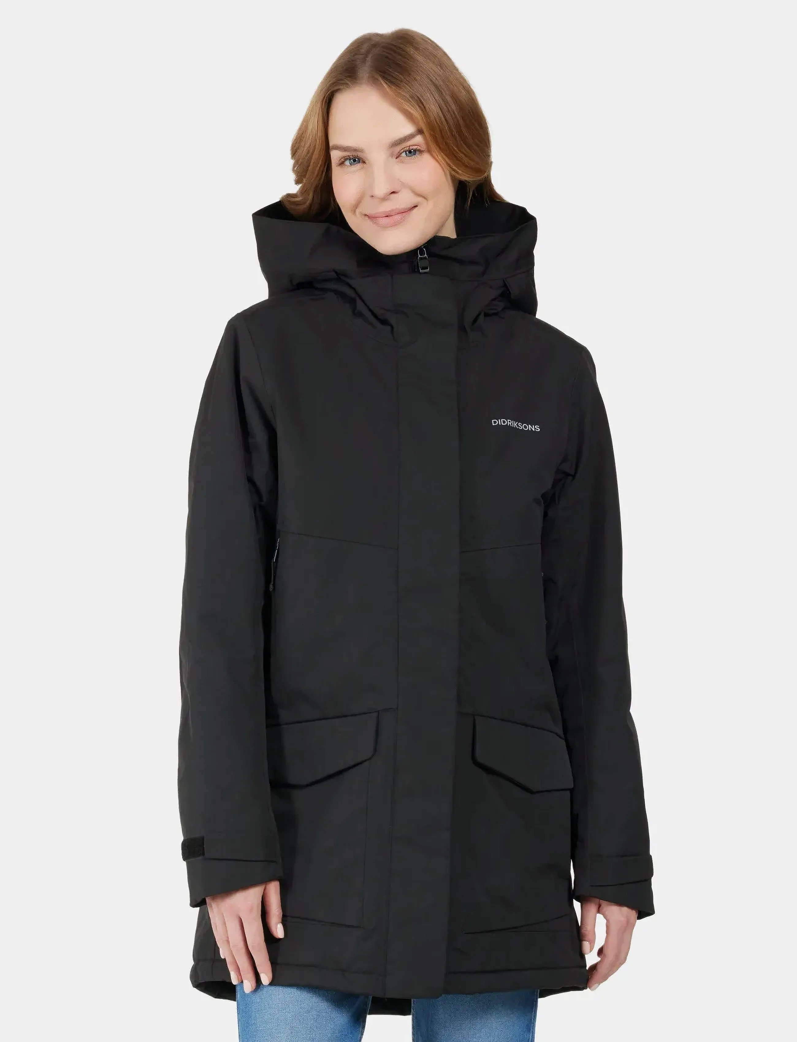 Didriksons Frida Wns Parka 7, Kvinder, Parka, Sort, Str: 36