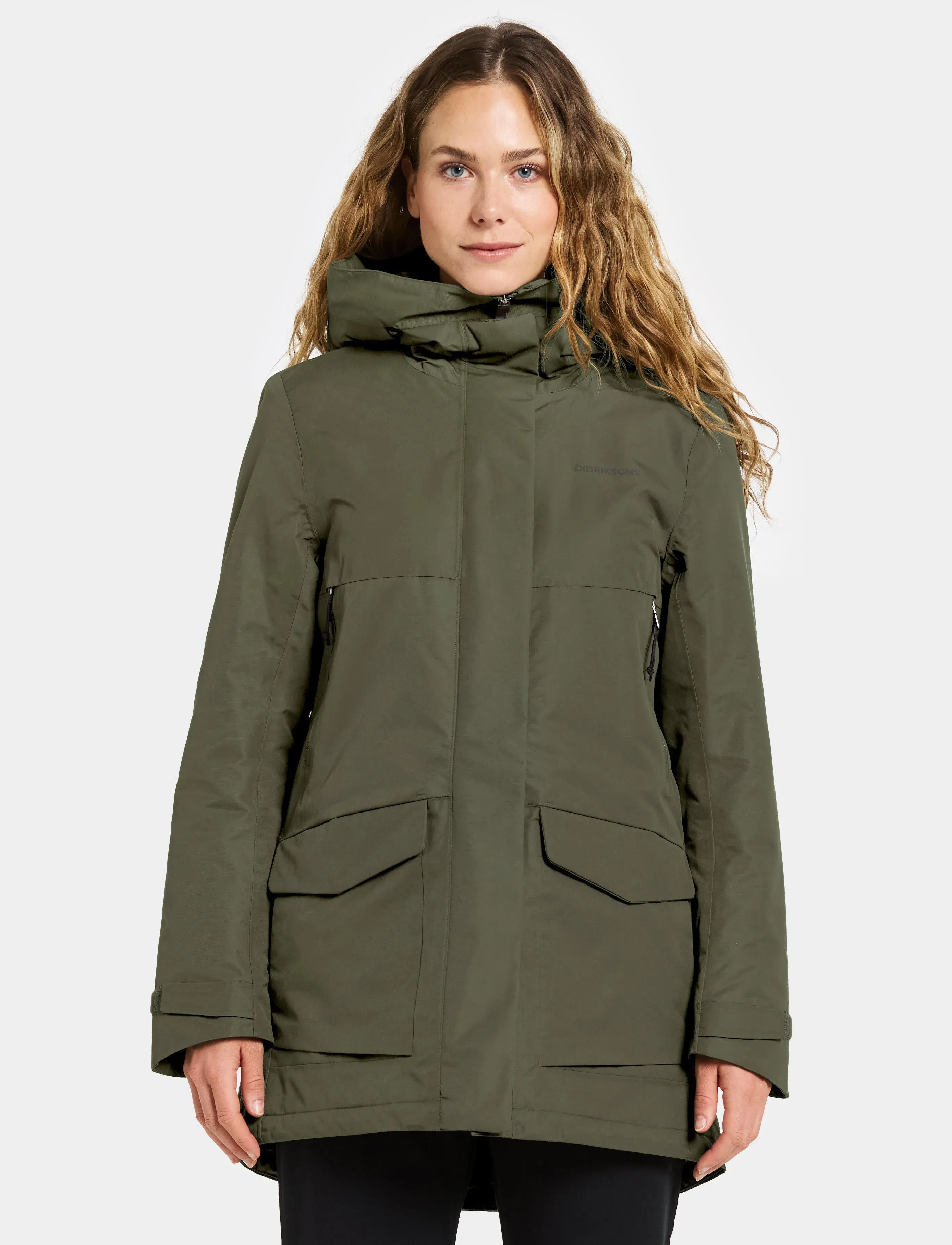 Didriksons Frida Wns Parka 7, 36, Khaki green, Sport Jackets > Sport Parkas, Dame