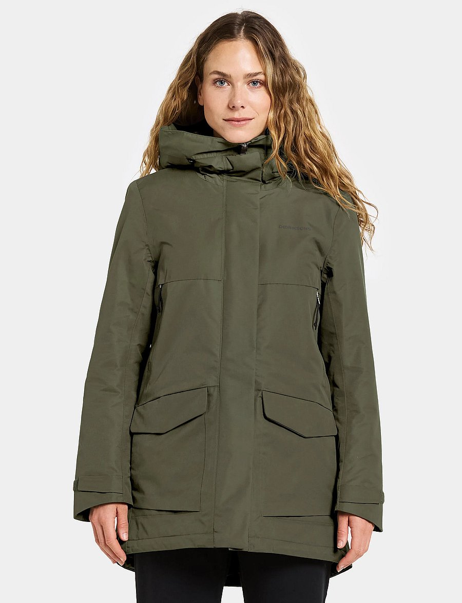 Didriksons - FRIDA WNS PARKA 7 - parkasjackor - deep green - 0