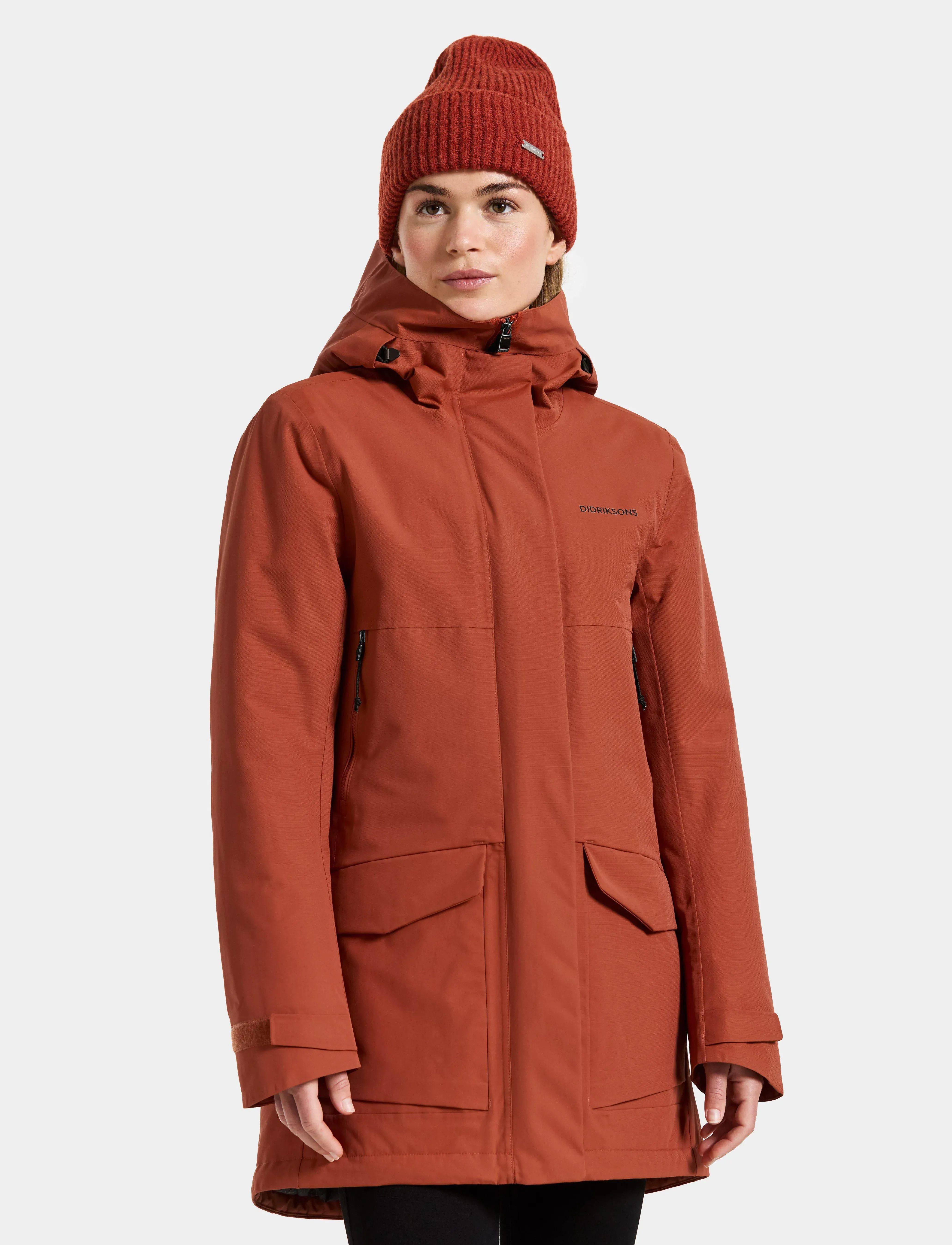 Didriksons Frida Wns Parka 7, Kvinder, Parka, Orange, Str: 44