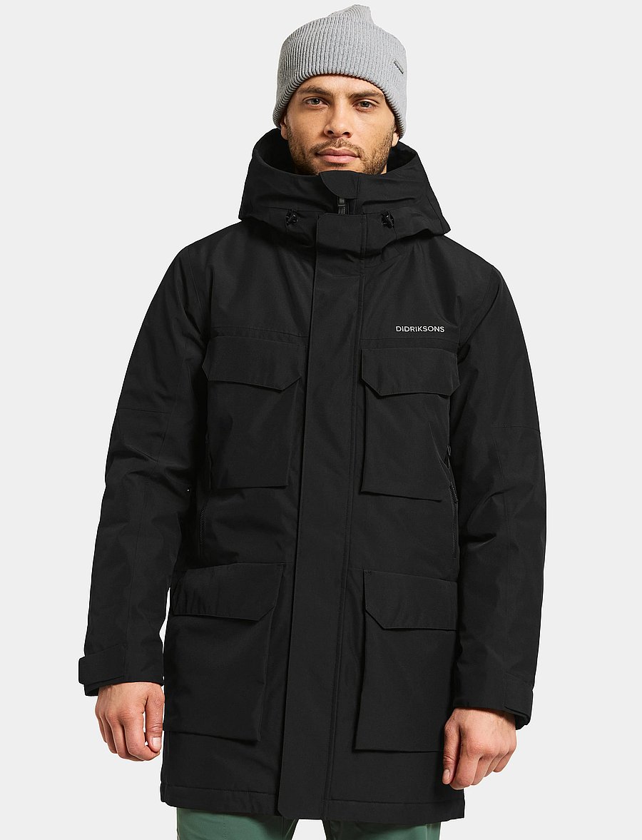 Didriksons - DREW USX PARKA 8 - parka stila mēteļi - black - 0