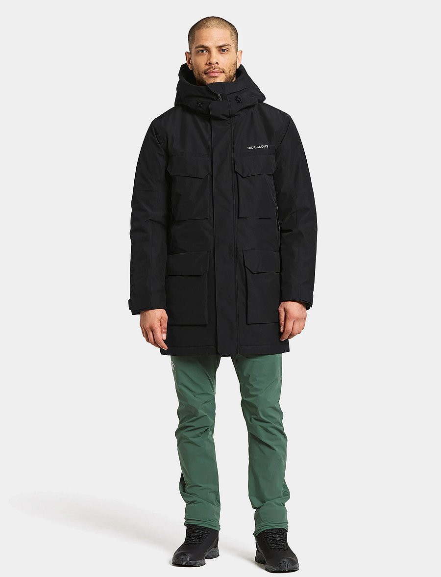 Didriksons - DREW USX PARKA 8 - parka stila mēteļi - black - 3