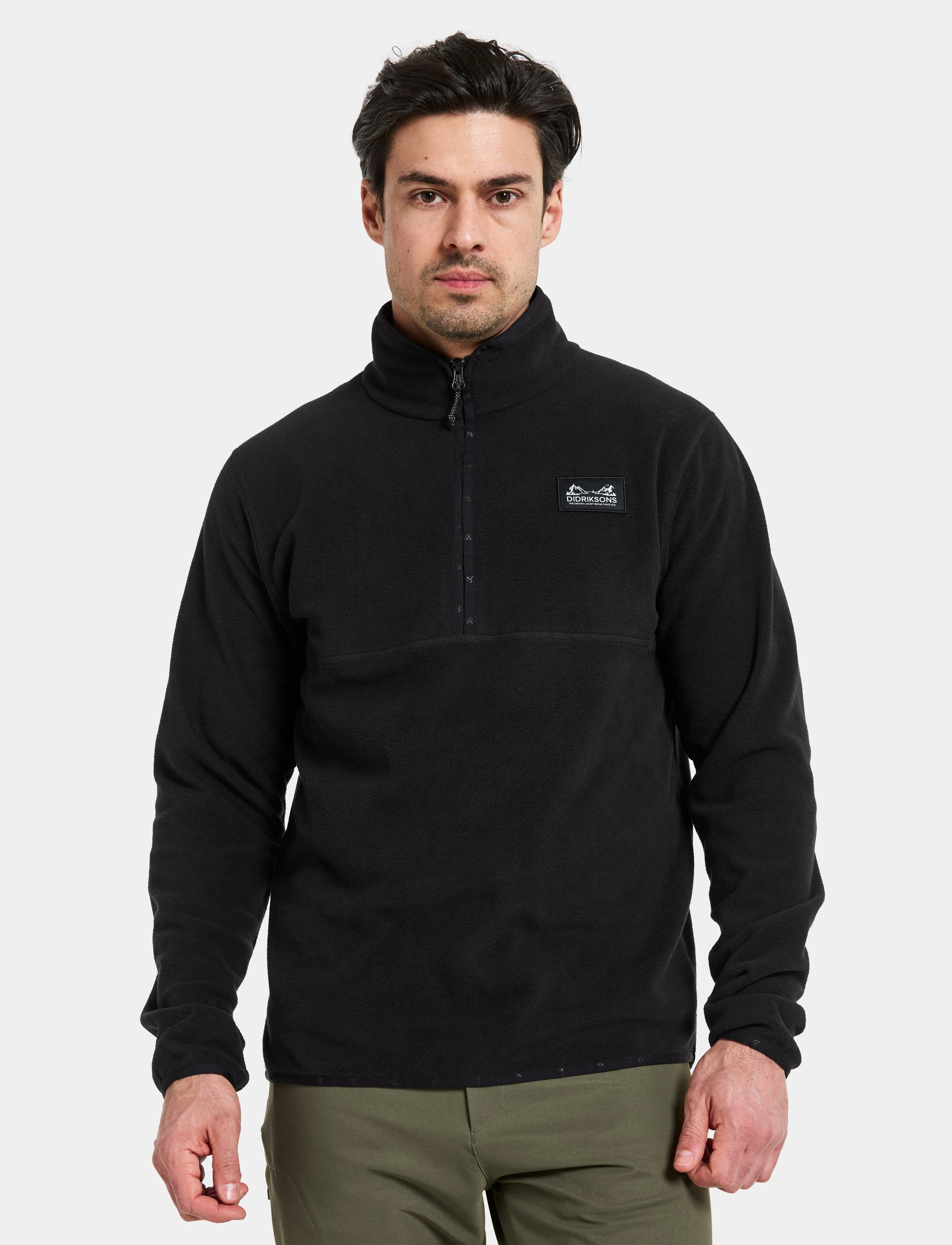 Didriksons Vito Usx Halfzip, Mænd, Halv Lynlås Fleece, Sort, Str: M