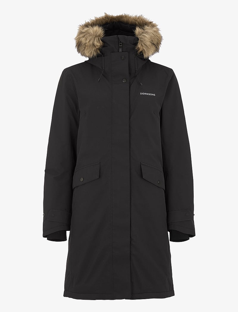 Didriksons - EMMA WNS PARKA - parkasjackor - black - 1