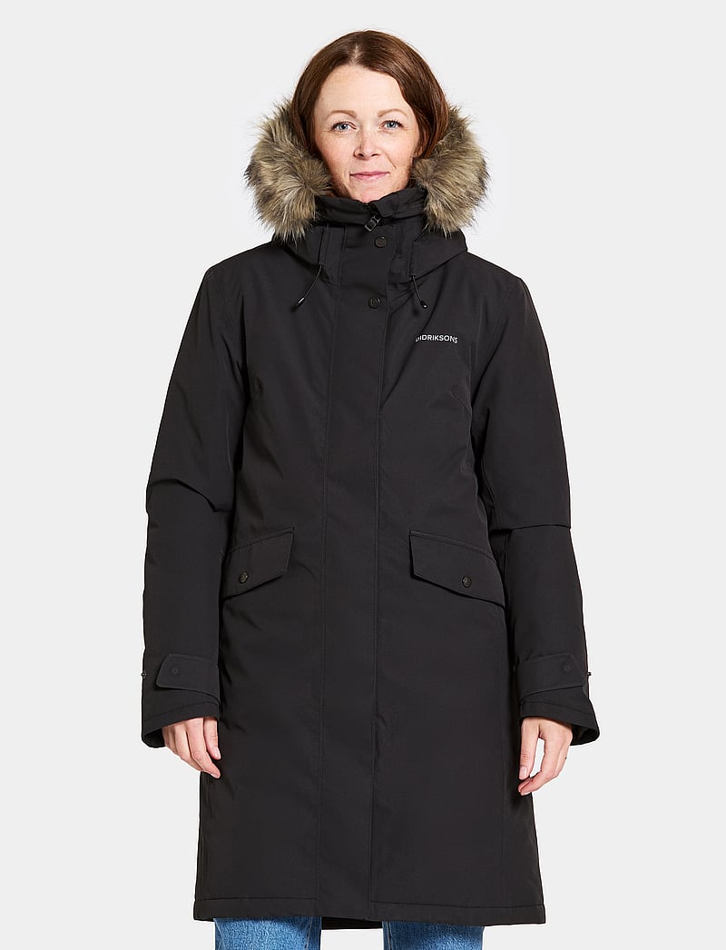 Didriksons - EMMA WNS PARKA - parkasjackor - black - 0