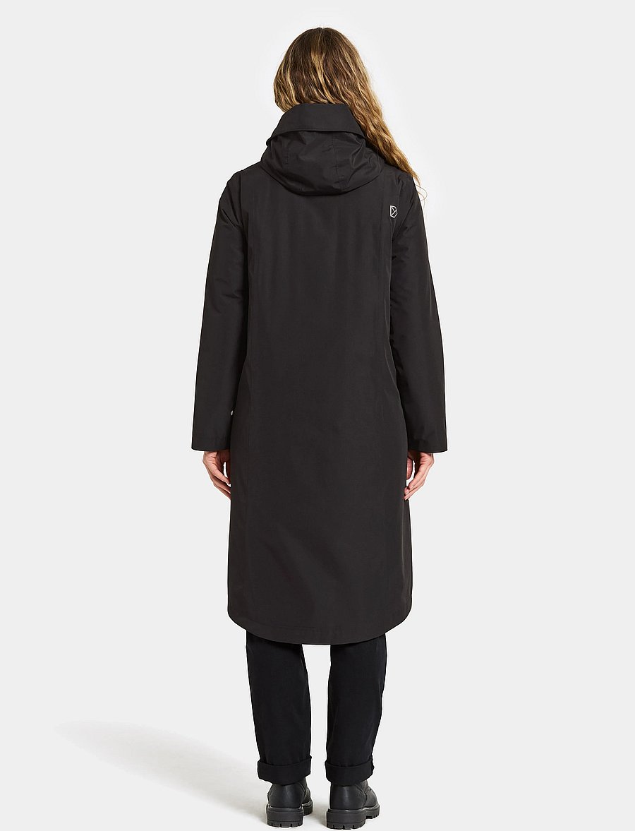 Didriksons - SELINA WNS PARKA - parka stila mēteļi - black - 4
