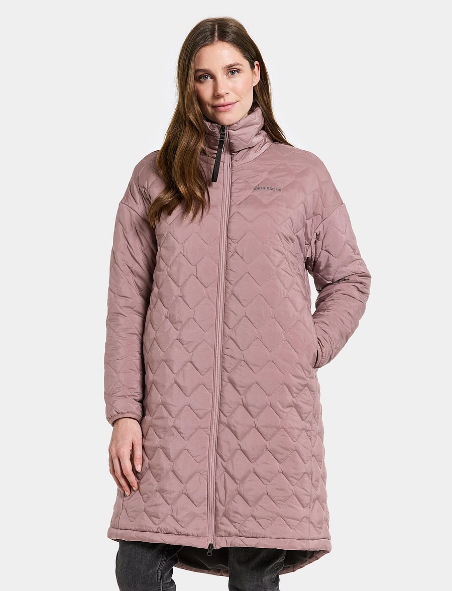 Didriksons - NINO WNS PARKA LONG - parkas - faded wine - 0