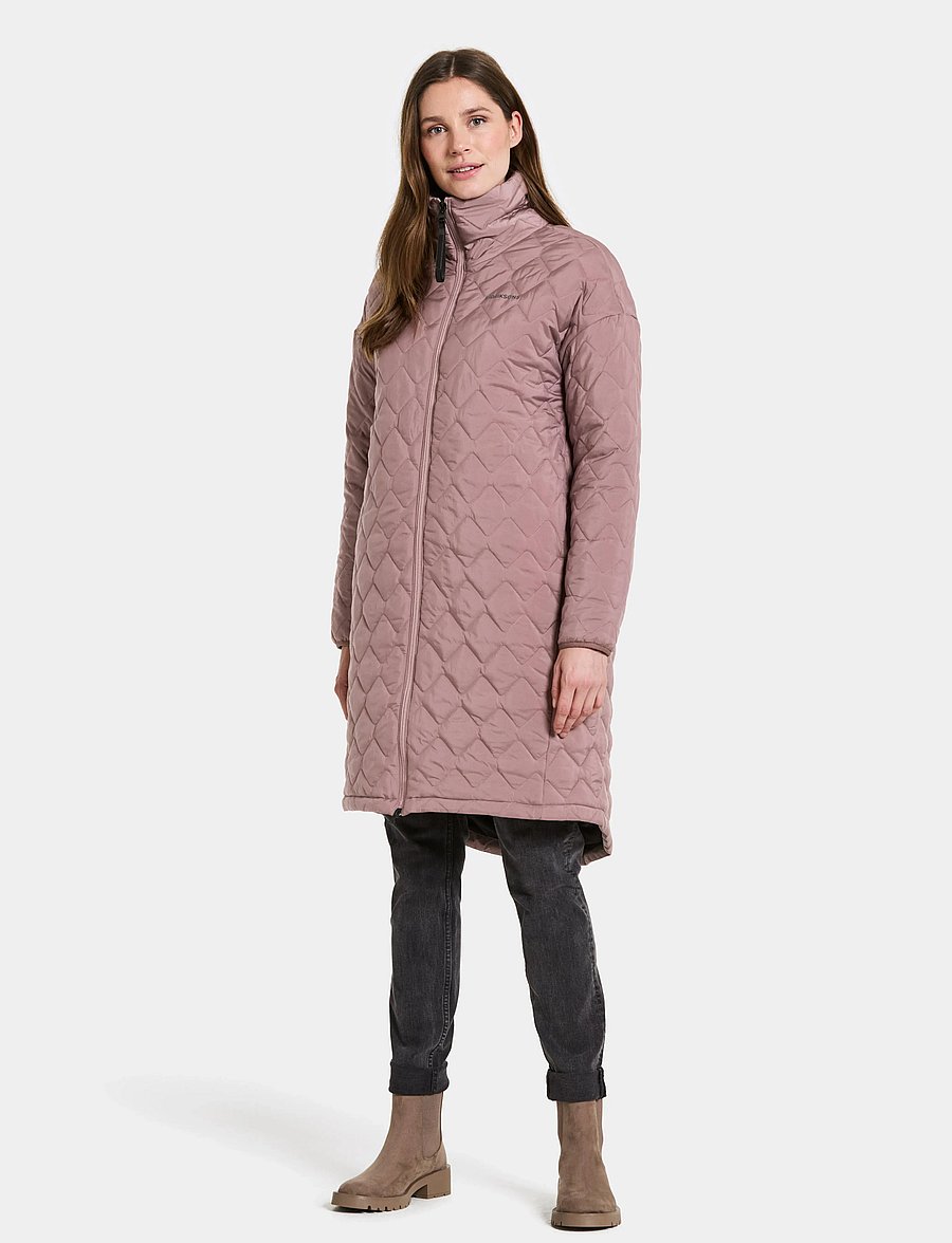 Didriksons - NINO WNS PARKA LONG - parkas - faded wine - 3