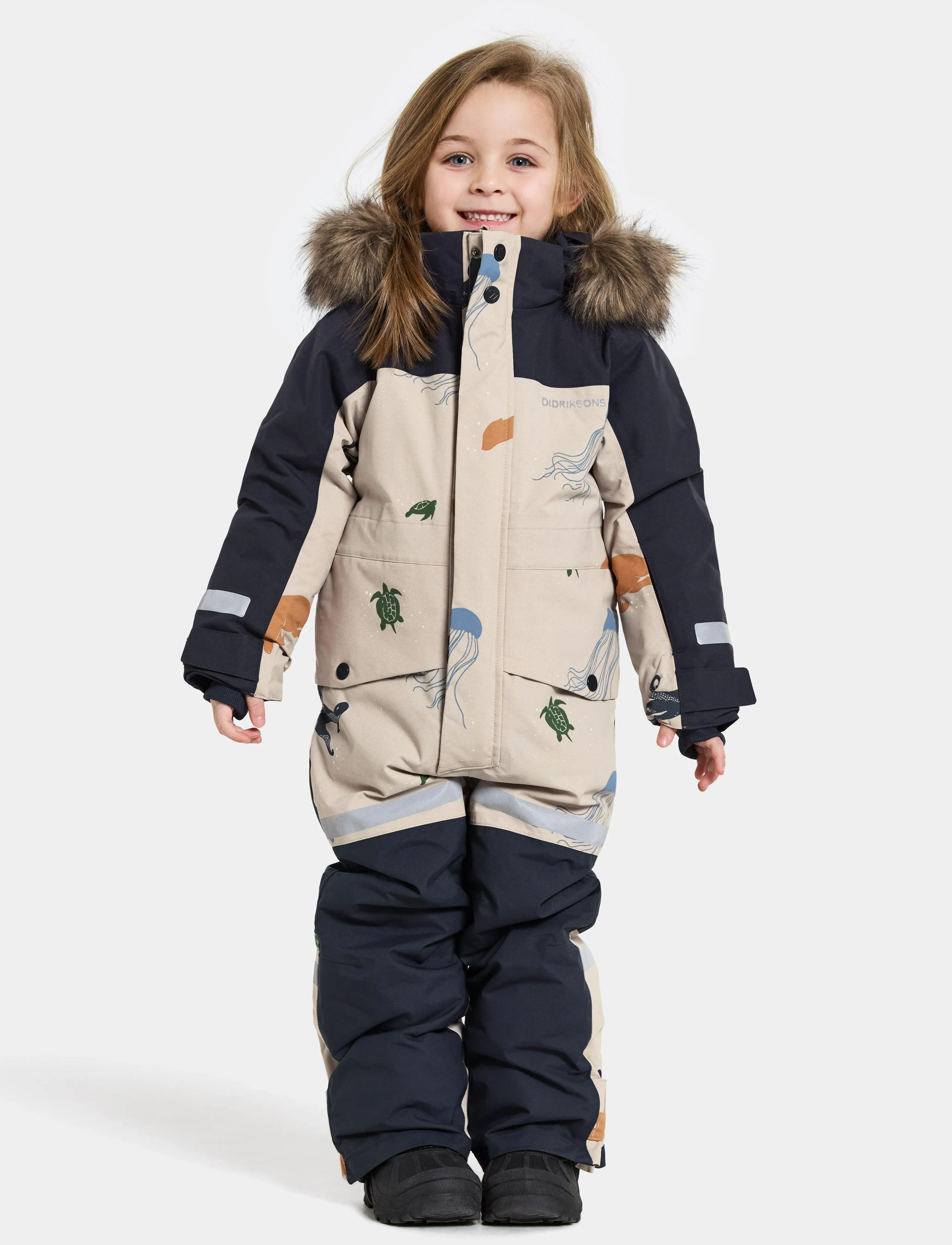 Didriksons Bjärven K Cov Se 2, 128, Beige, Overalls > Overalls Og Sæt Til Sne-Ski, Børn