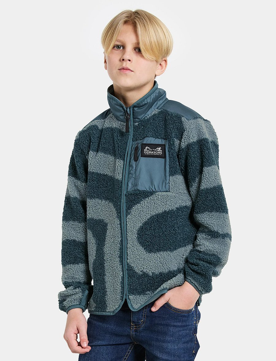 Didriksons - EXA PR KIDS FZ 2 - sweatshirts - path l blue - 0