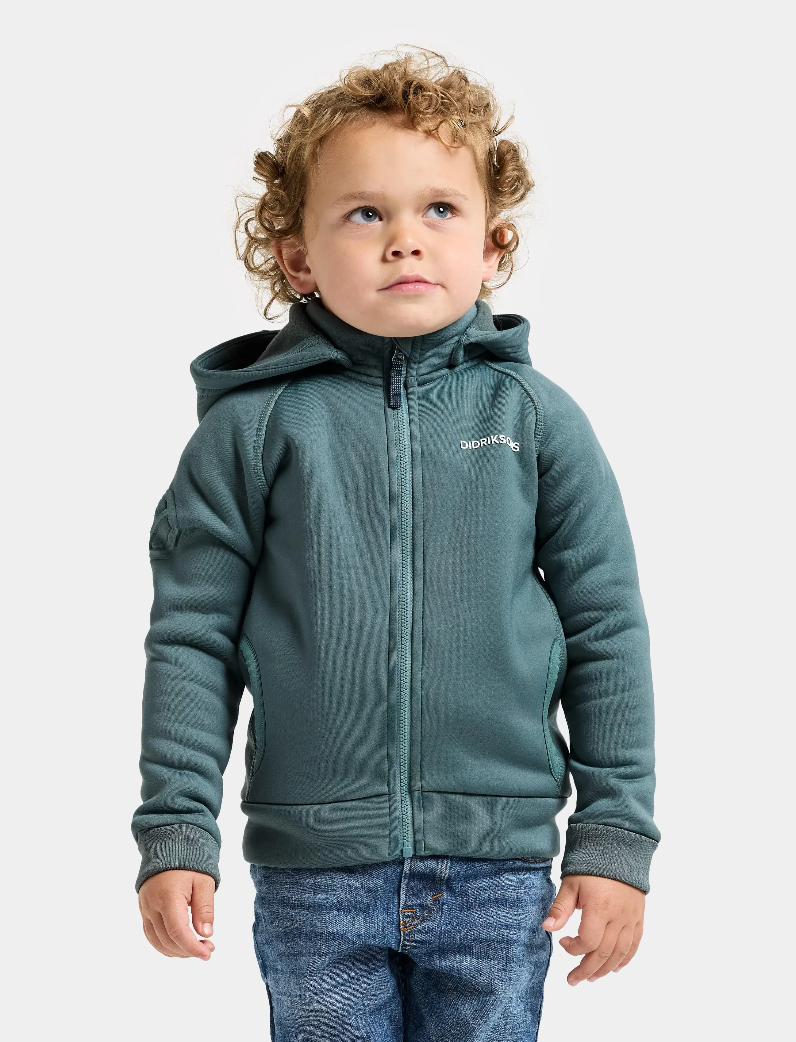 Didriksons SILJAN KIDS FZ - Sweatshirts & Hettegensere - FACTORY BLUE / green