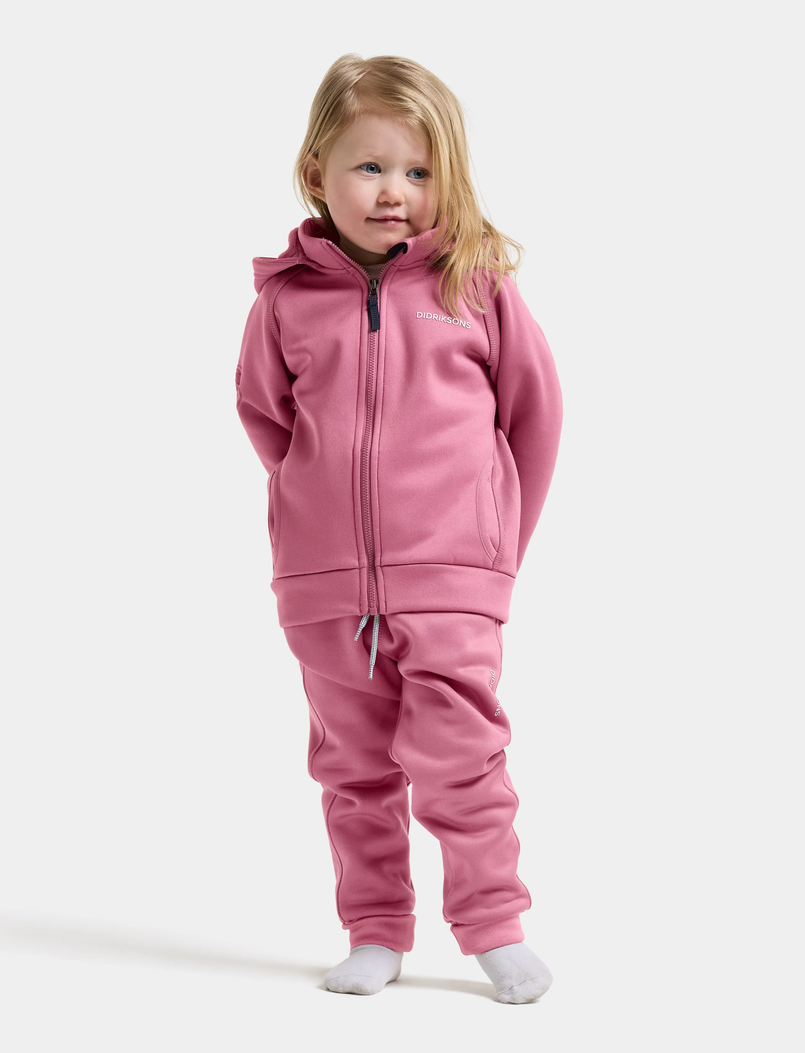 Didriksons - SILJAN KIDS FZ - kapuutsiga dressipluusid - heather pink - 5