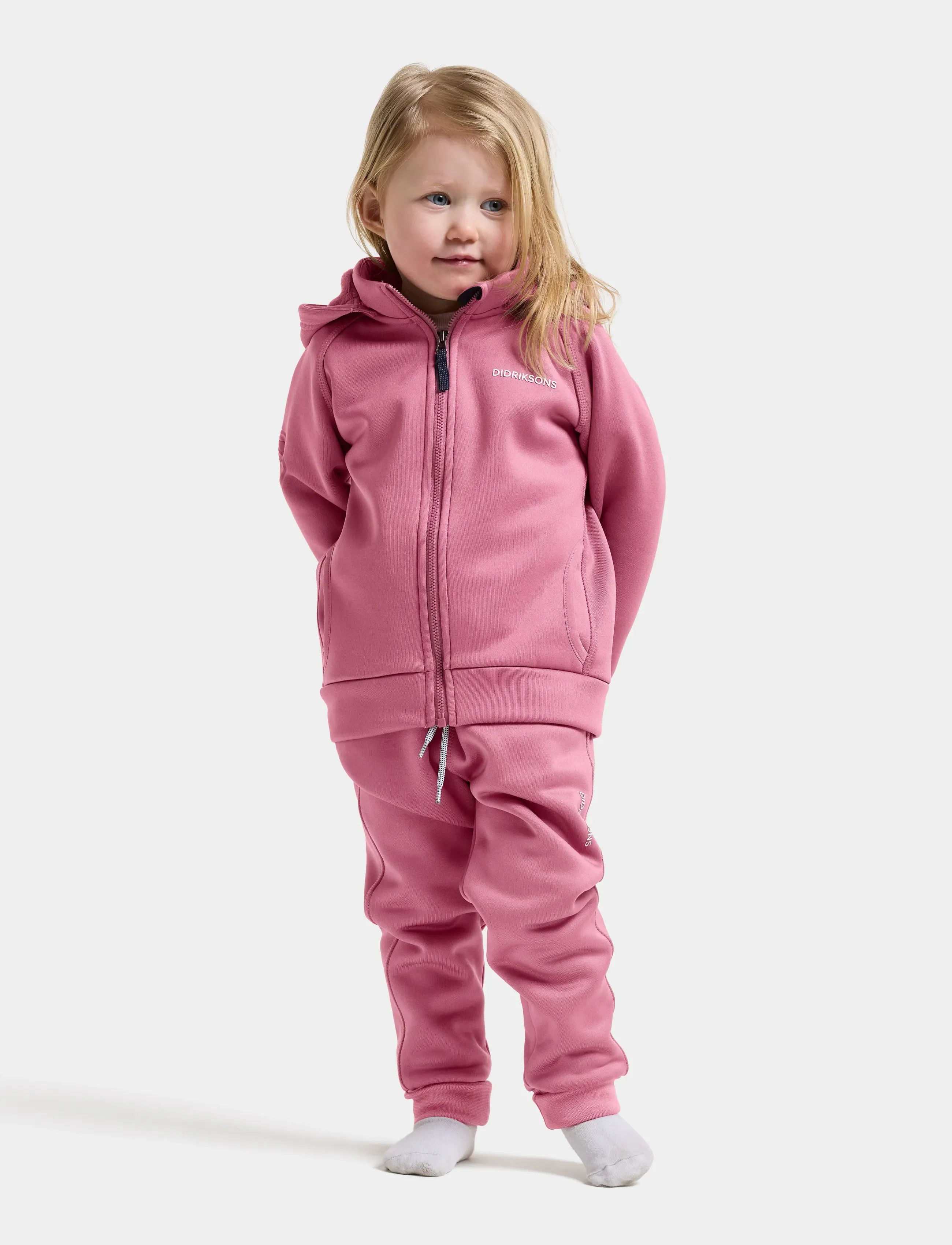 Didriksons - SILJAN KIDS FZ - kapuutsiga dressipluusid - heather pink - 5