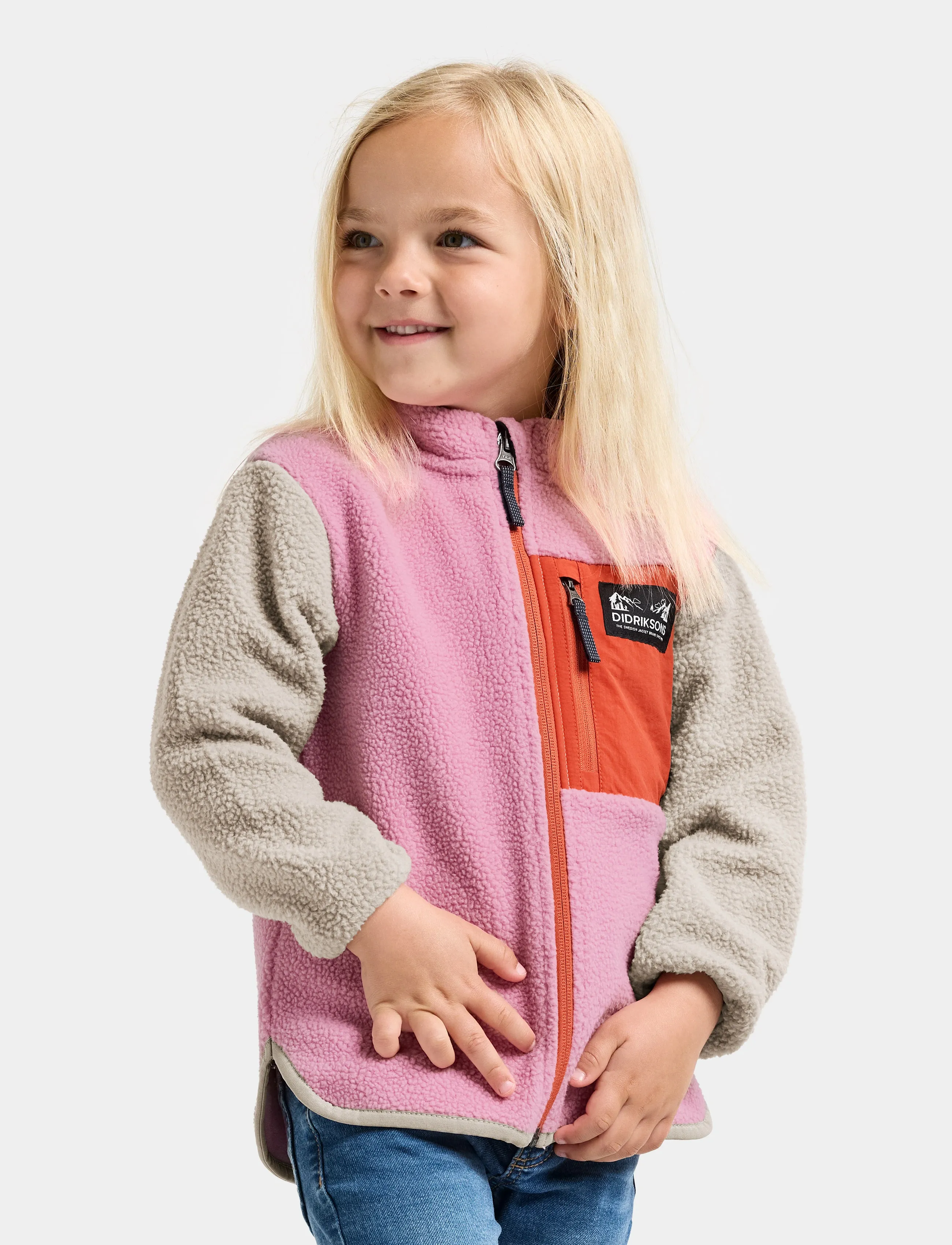 Didriksons ANTEN KIDS FULLZIP - Fleece - LIGHT HEATHER PINK / pink/rose