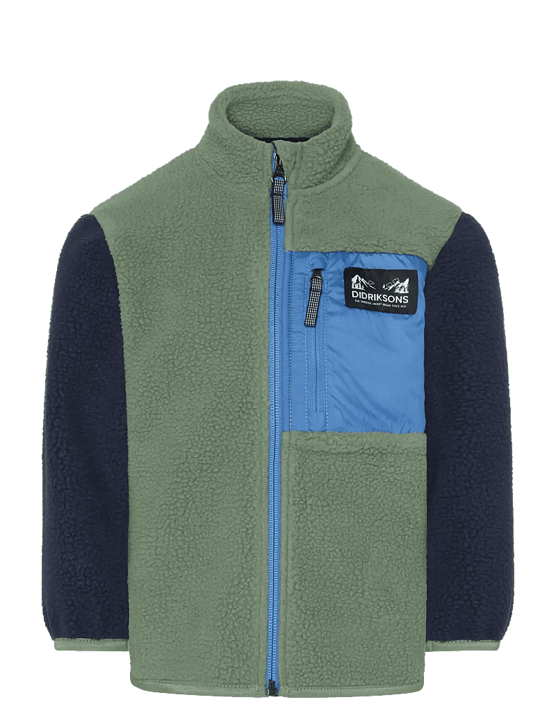 Didriksons - ANTEN KIDS FULLZIP - sweatshirts - light moss - 1