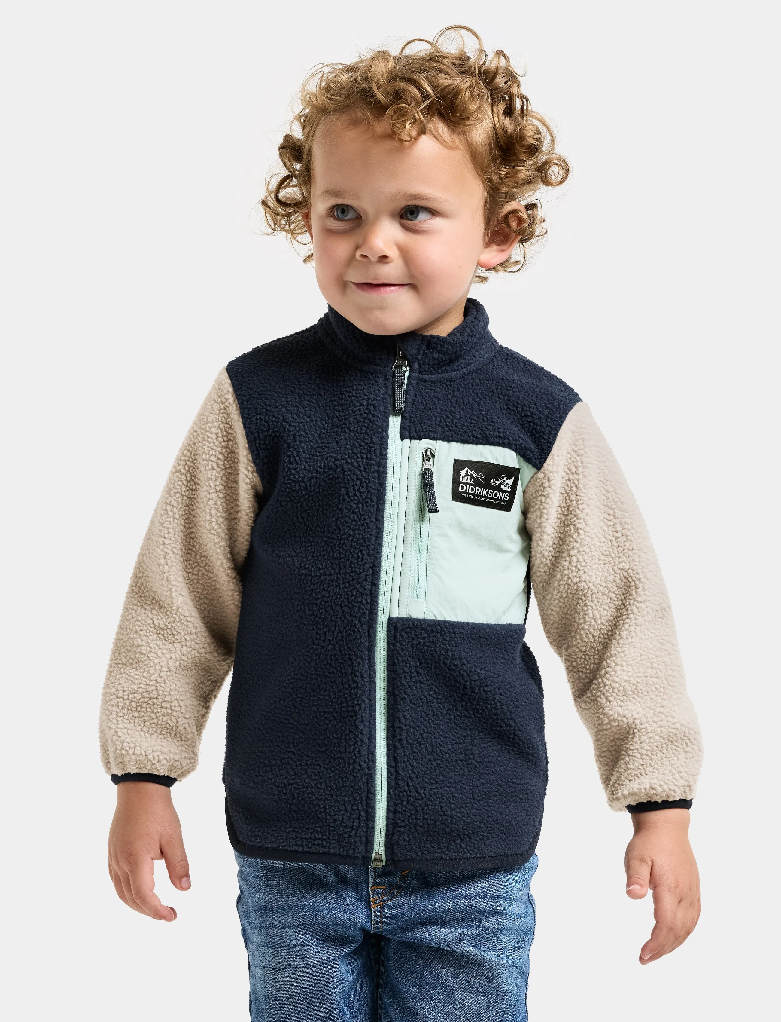 Didriksons ANTEN KIDS FULLZIP - Fleece - OCEAN MINT / navy