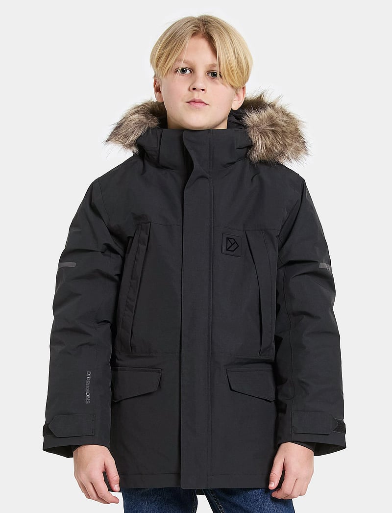 Didriksons - SYLVIN KIDS PARKA - virsdrēbes - black - 0